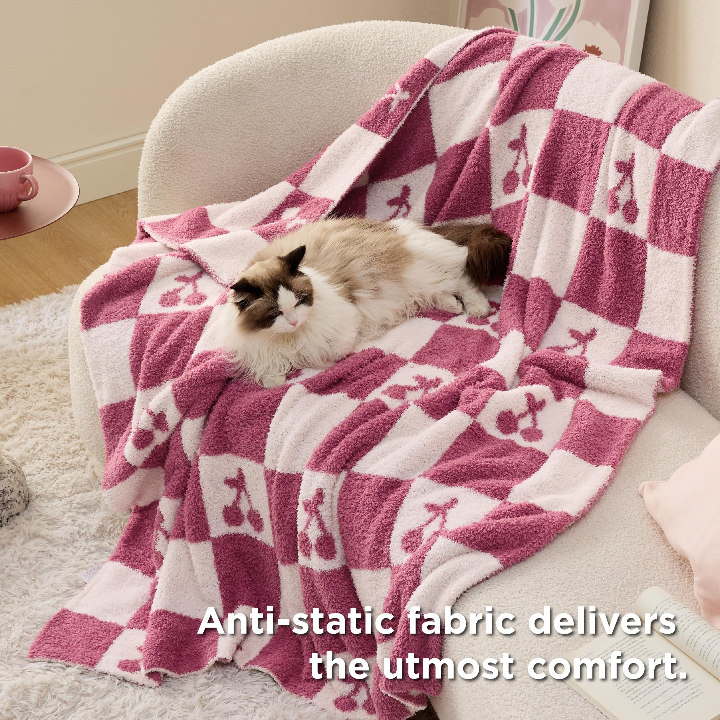 Foto 4 | Manta De Cama Supersuave De 50 X 60 Cm, Color Rosa Cereza - Venta Internacional.