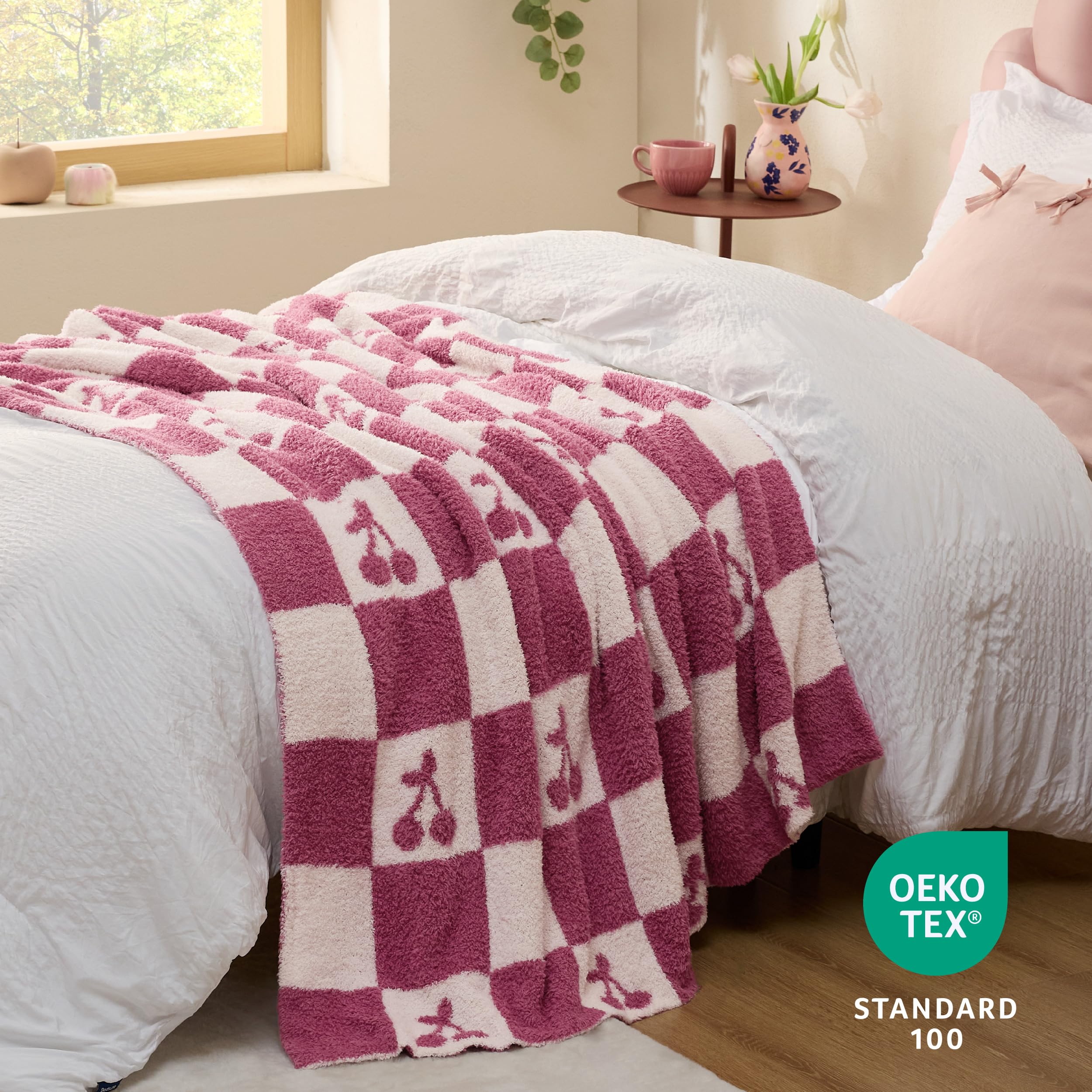Foto 5 | Manta De Cama Supersuave De 50 X 60 Cm, Color Rosa Cereza - Venta Internacional.