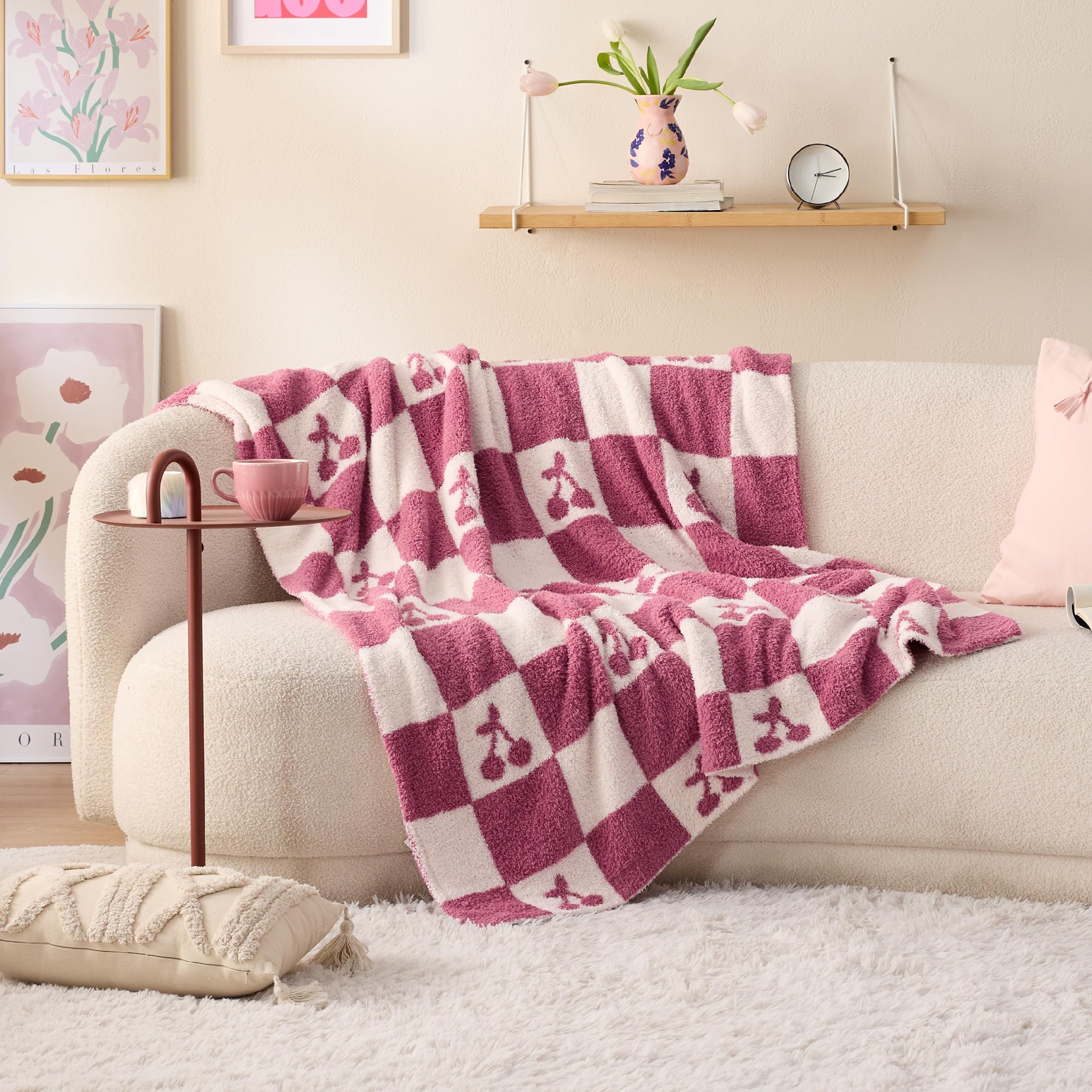 Foto 8 pulgar | Manta De Cama Supersuave De 50 X 60 Cm, Color Rosa Cereza - Venta Internacional.