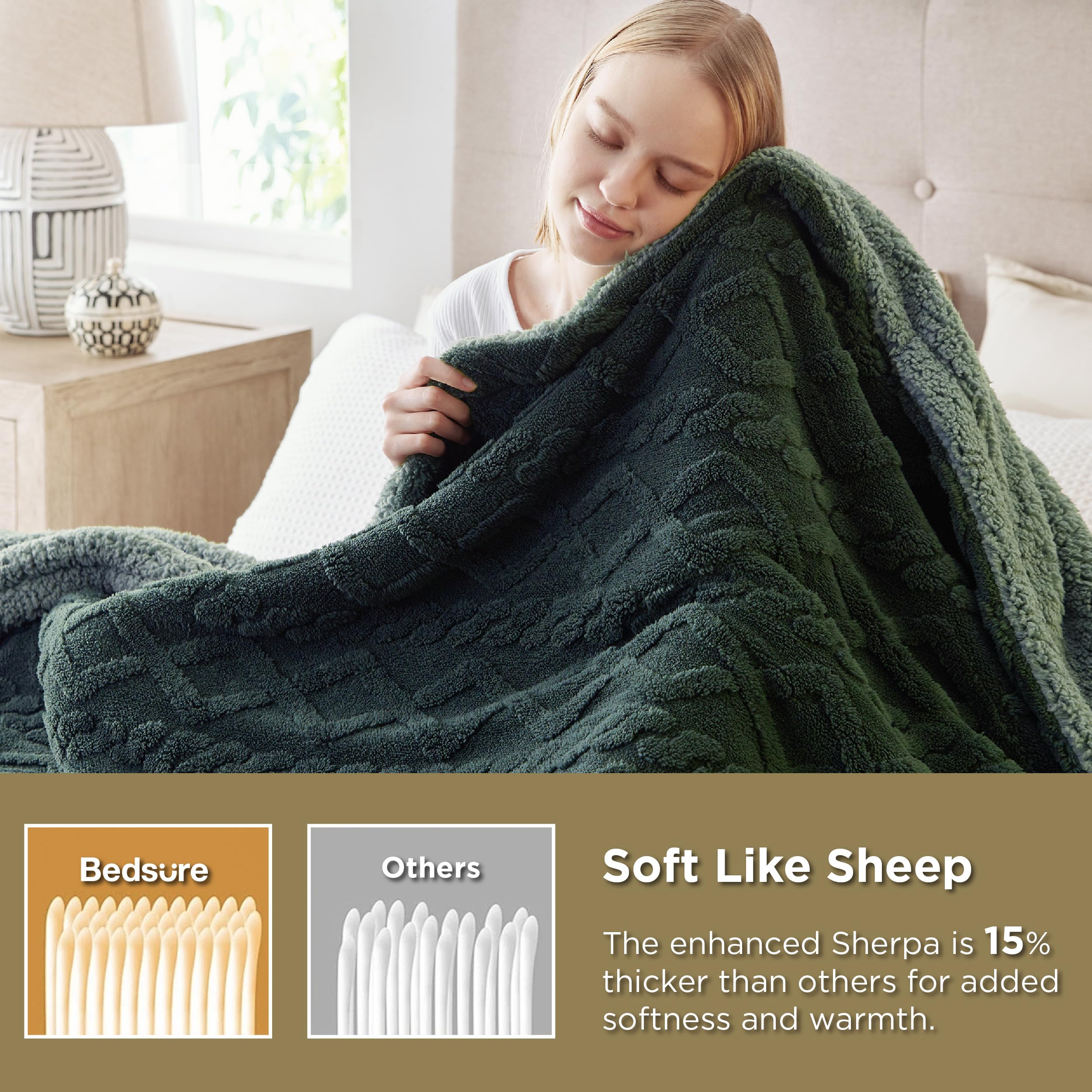 Foto 4 pulgar | Manta Bedsure Sherpa De Forro Polar, Tamaño King, Suave Y Acogedora, Para Cama - Venta Internacional.