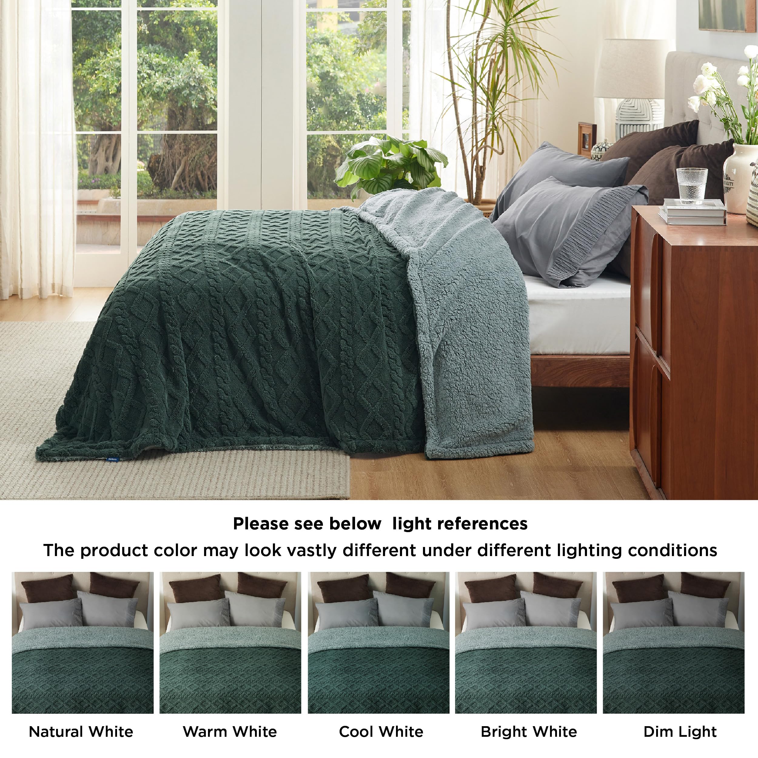 Foto 7 | Manta Bedsure Sherpa De Forro Polar, Tamaño King, Suave Y Acogedora, Para Cama - Venta Internacional.