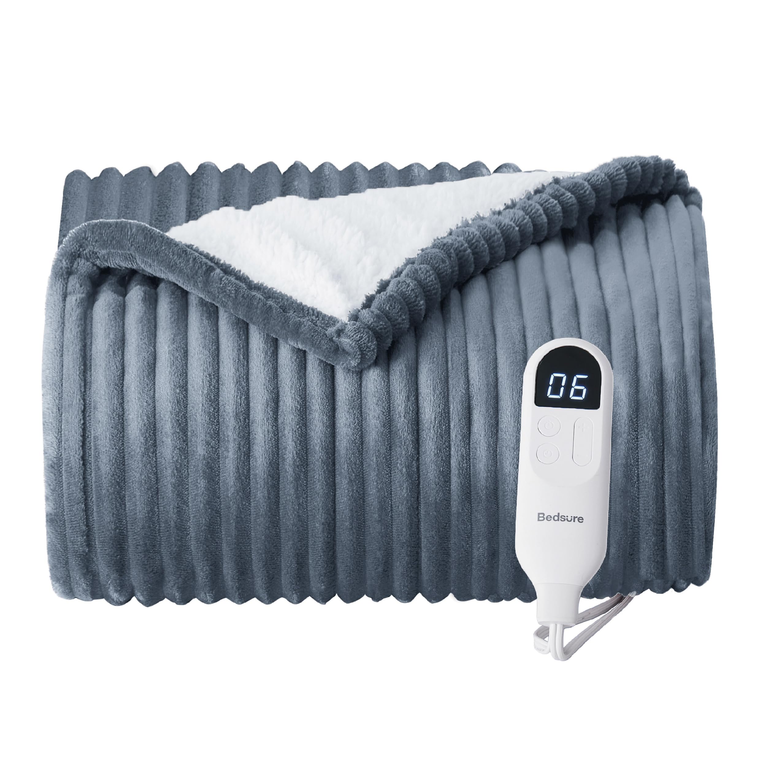 Foto 2 pulgar | Manta Eléctrica Bedsure con Calefacción 130 x 150 cm Gris - Venta Internacional