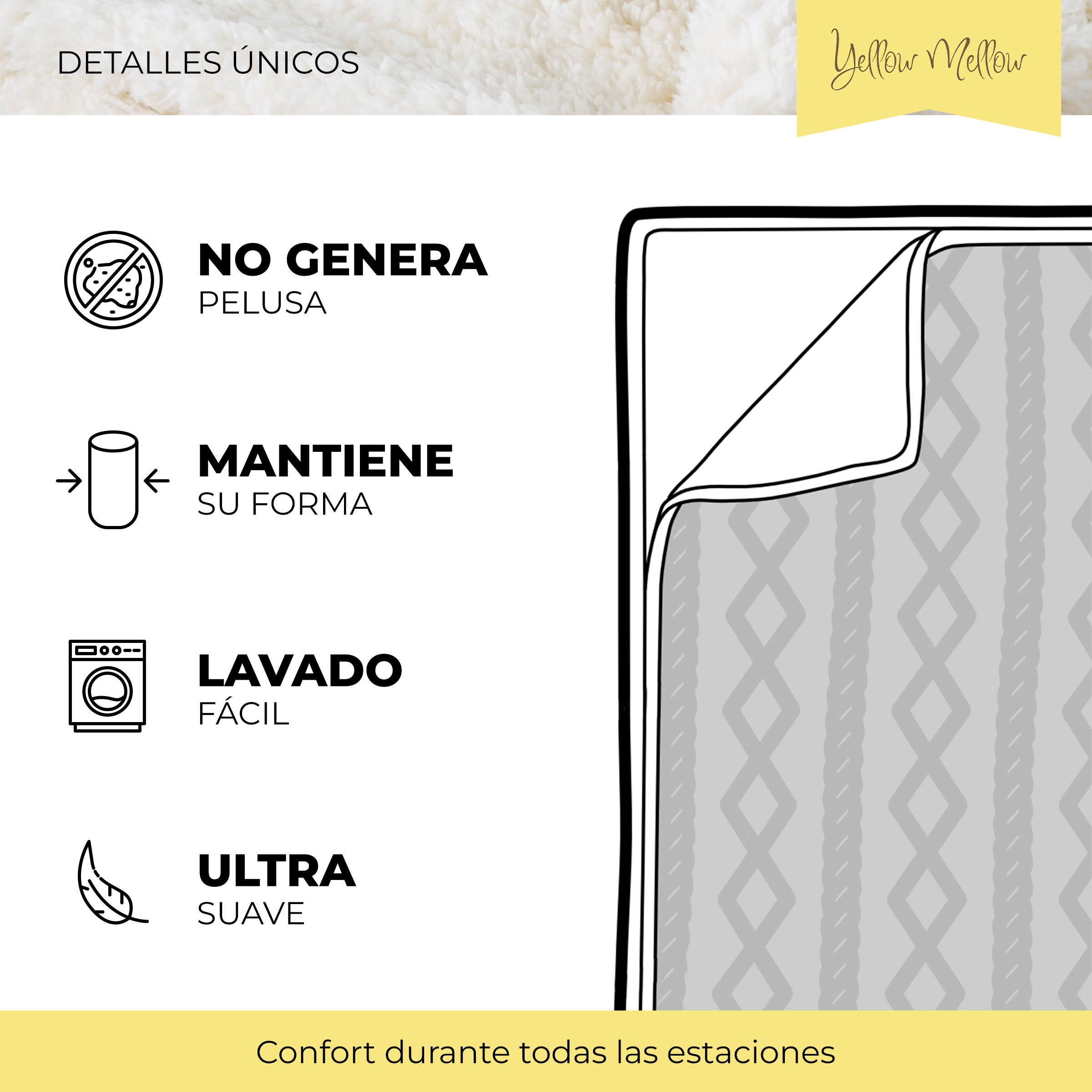 Foto 3 | Cobertor Cobija Aborregado Con Forro Polar Sherpa | Suave | Caliente | Ligera | Tamaño 230x200cm (Beige, 230x200cm)