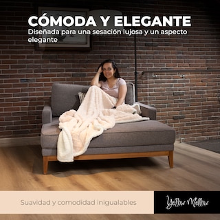 Foto 6 | Cobertor Cobija Aborregado Con Forro Polar Sherpa | Suave | Caliente | Ligera | Tamaño 230x200cm (Beige, 230x200cm)