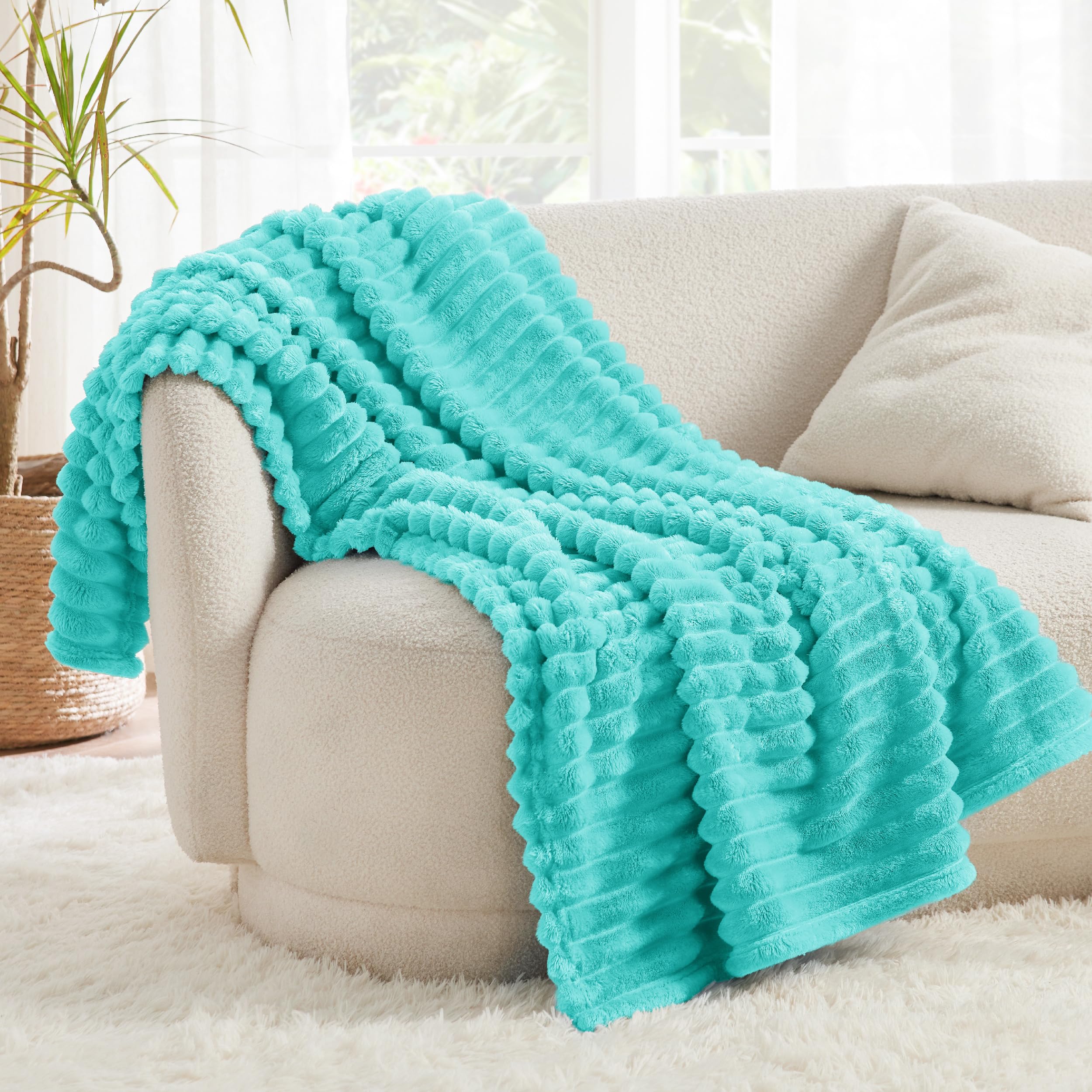 Foto 3 pulgar | Manta Bedsure De Forro Polar Azul Antiniebla Para Sofá, 130 X 150 Cm - Venta Internacional.