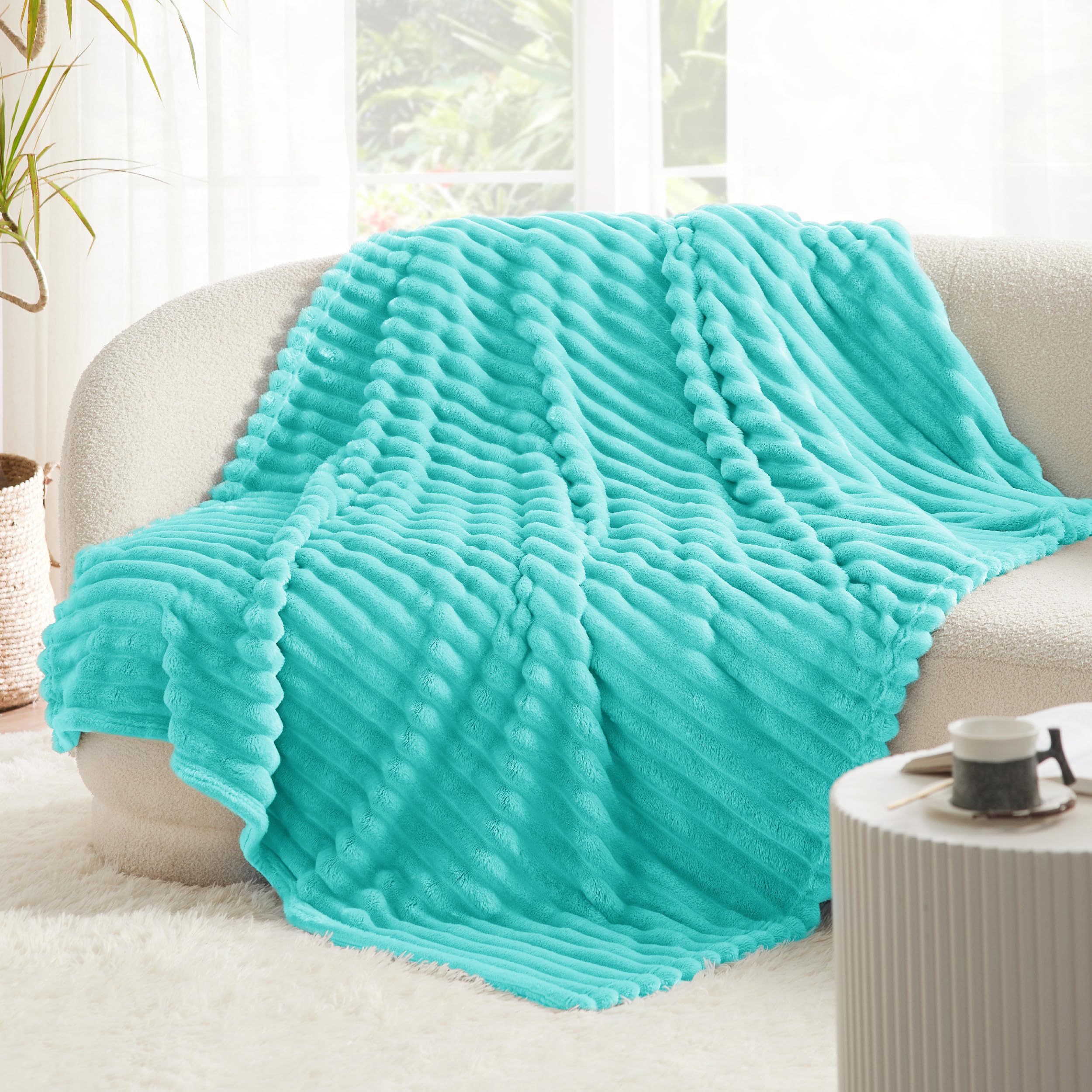 Foto 6 pulgar | Manta Bedsure De Forro Polar Azul Antiniebla Para Sofá, 130 X 150 Cm - Venta Internacional.