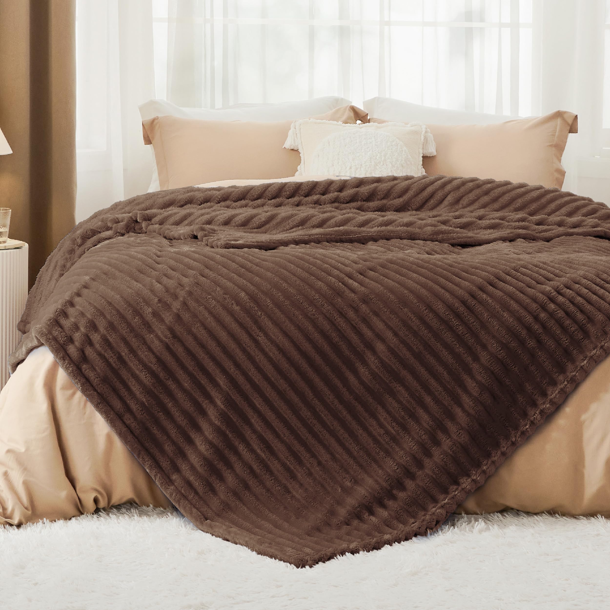 Foto 3 pulgar | Manta De Forro Polar Bedsure Fondue Fudge Para Sofá, 274 X 229 Cm - Venta Internacional.