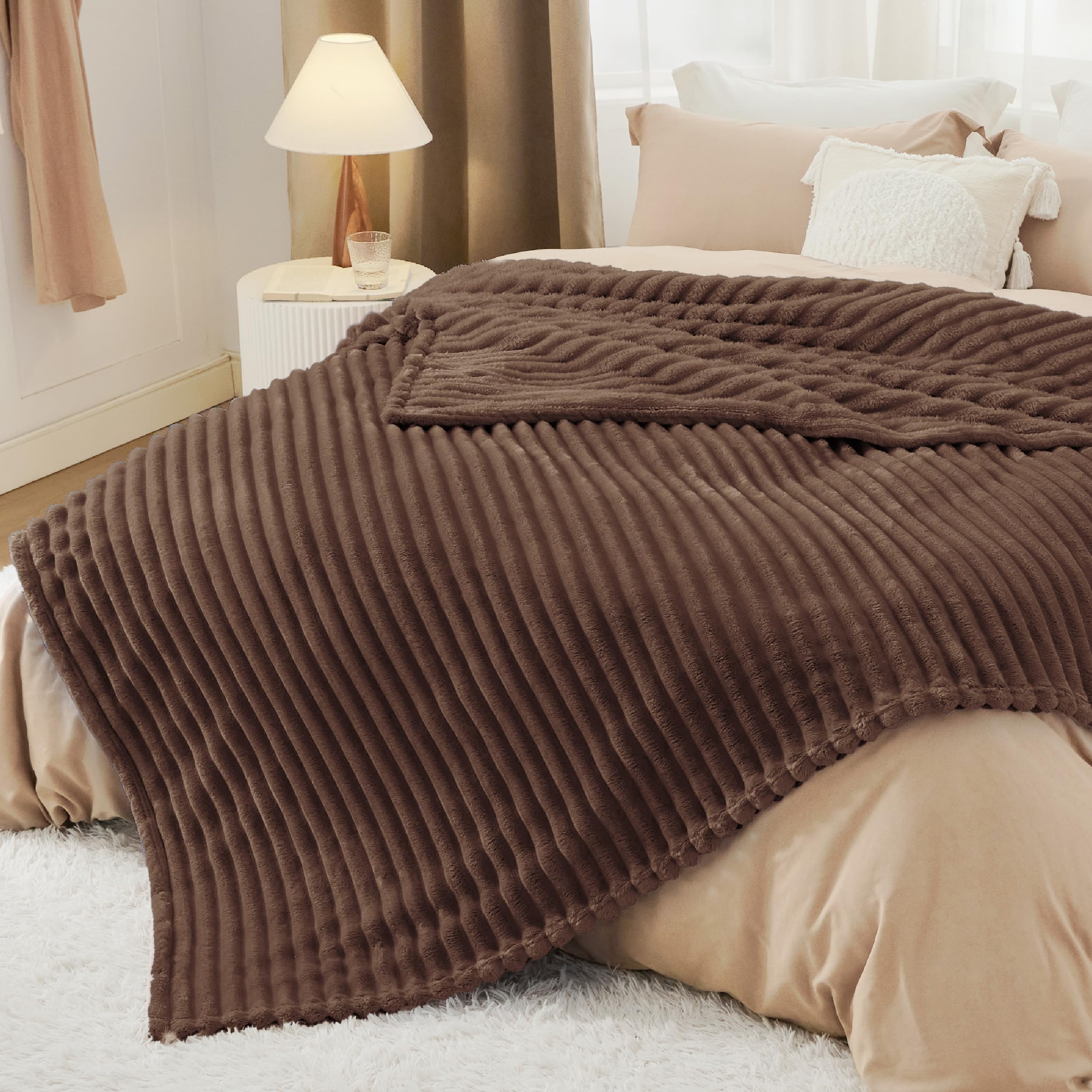 Foto 5 | Manta De Forro Polar Bedsure Fondue Fudge Para Sofá, 274 X 229 Cm - Venta Internacional.