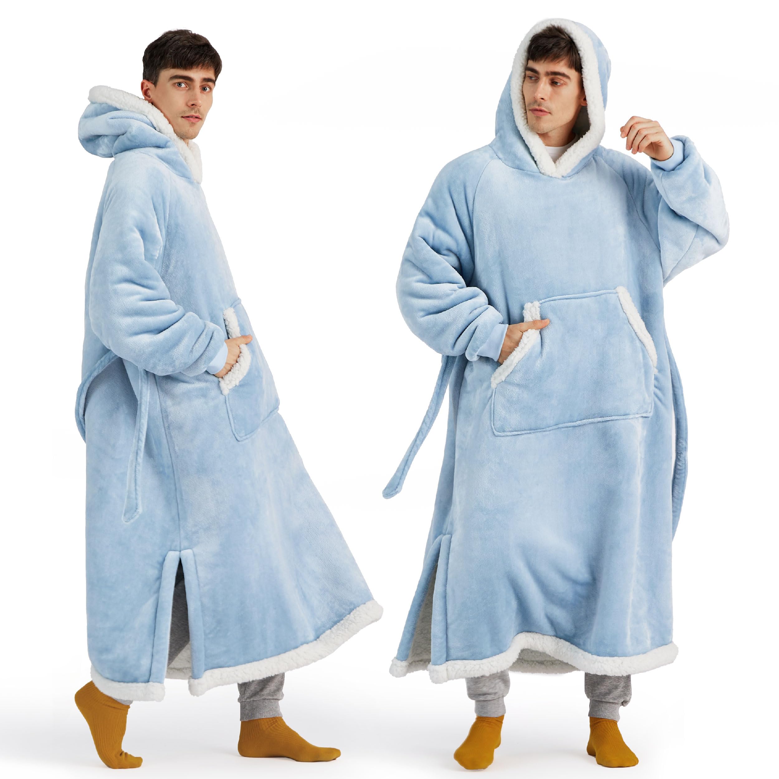 Manta Portátil Con Capucha Bedsure Sherpa Para Mujer Dream Blue - Venta Internacional.