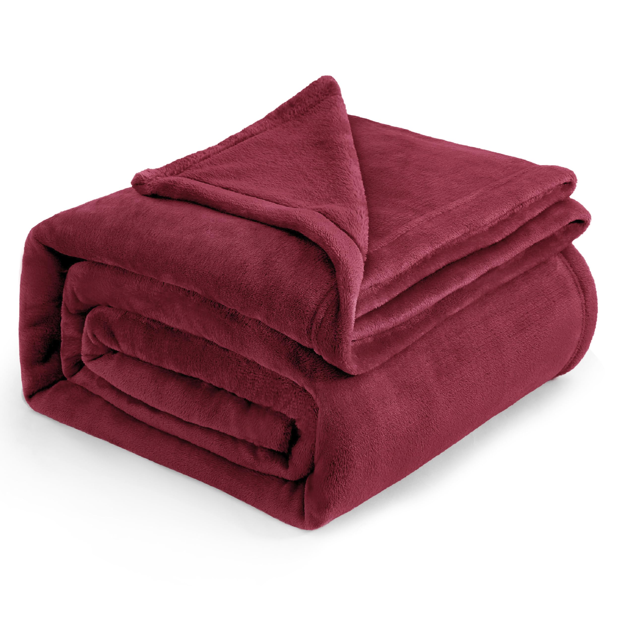 Manta Bedsure, Forro Polar De Franela De Lujo, Color Rojo, Tamaño Queen (230 X 230 Cm) - Venta Internacional.