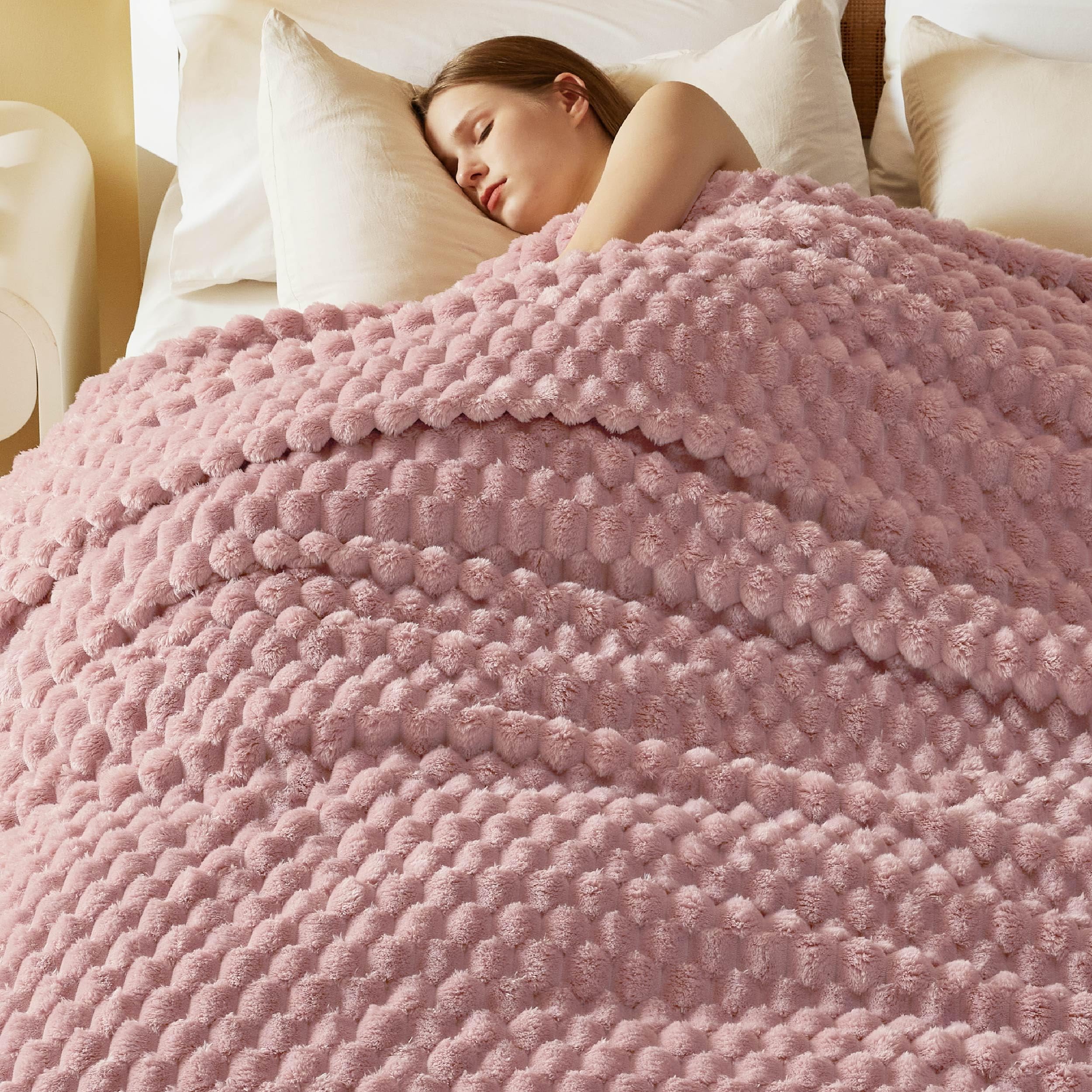 Foto 3 pulgar | Manta Bedsure Queen de Forro Polar Rosa, 230 X 230 cm - Venta Internacional