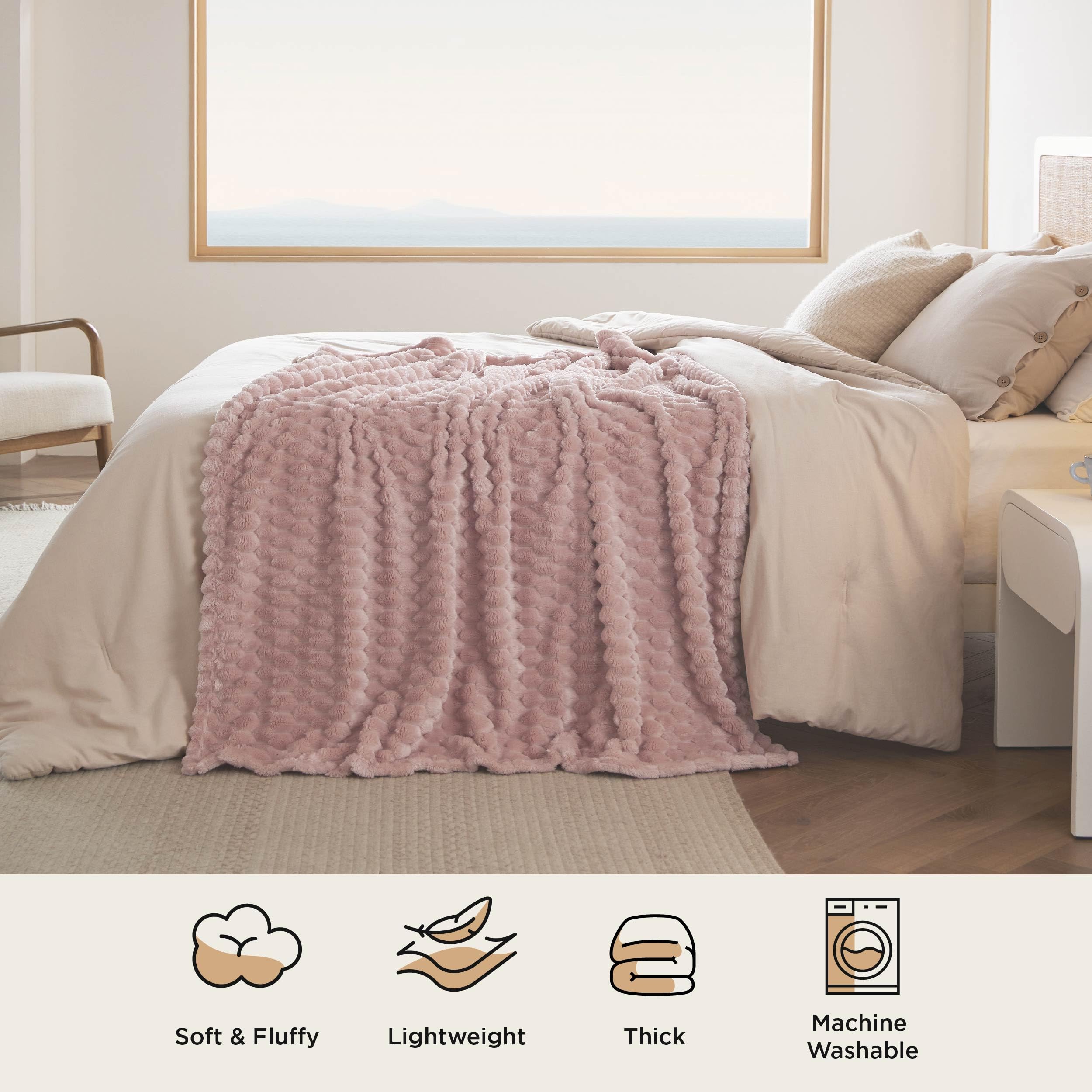 Foto 6 pulgar | Manta Bedsure Queen de Forro Polar Rosa, 230 X 230 cm - Venta Internacional