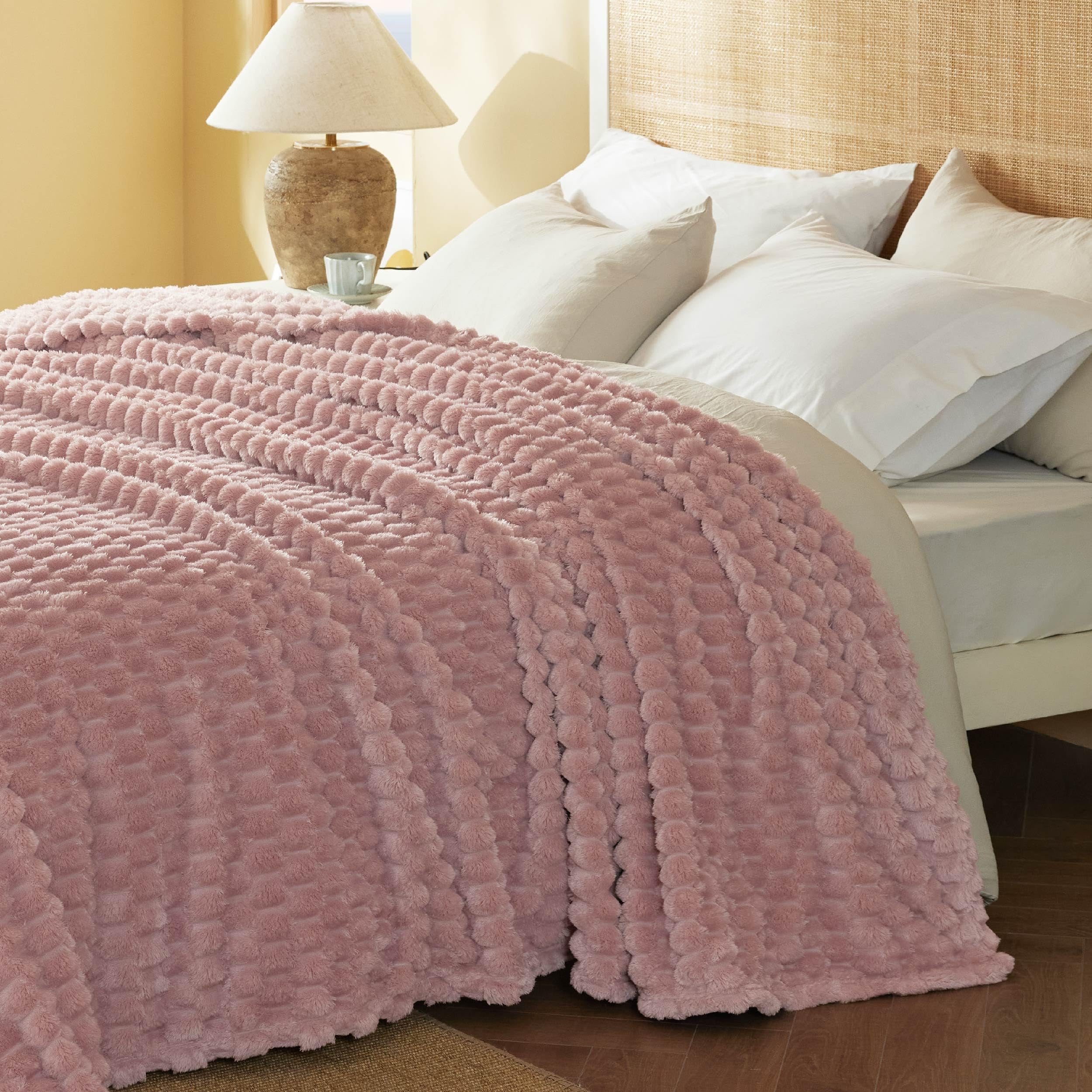 Foto 7 pulgar | Manta Bedsure Queen de Forro Polar Rosa, 230 X 230 cm - Venta Internacional