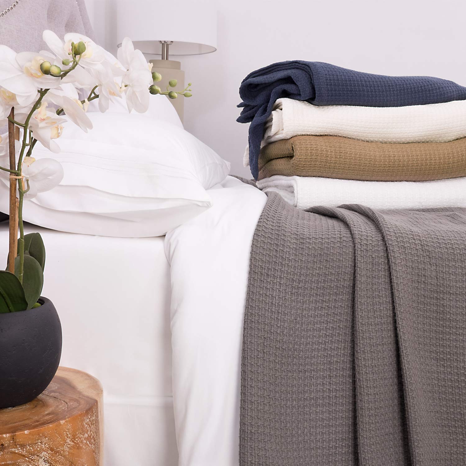Foto 4 | Manta Sweet Home Collection 100% Algodón Fino Color Topo King - Venta Internacional.