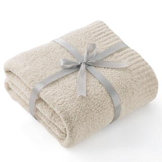 Foto 1 | Manta De Cama Tejida Supersuave De 130 X 150 Cm, Color Beige - Venta Internacional.