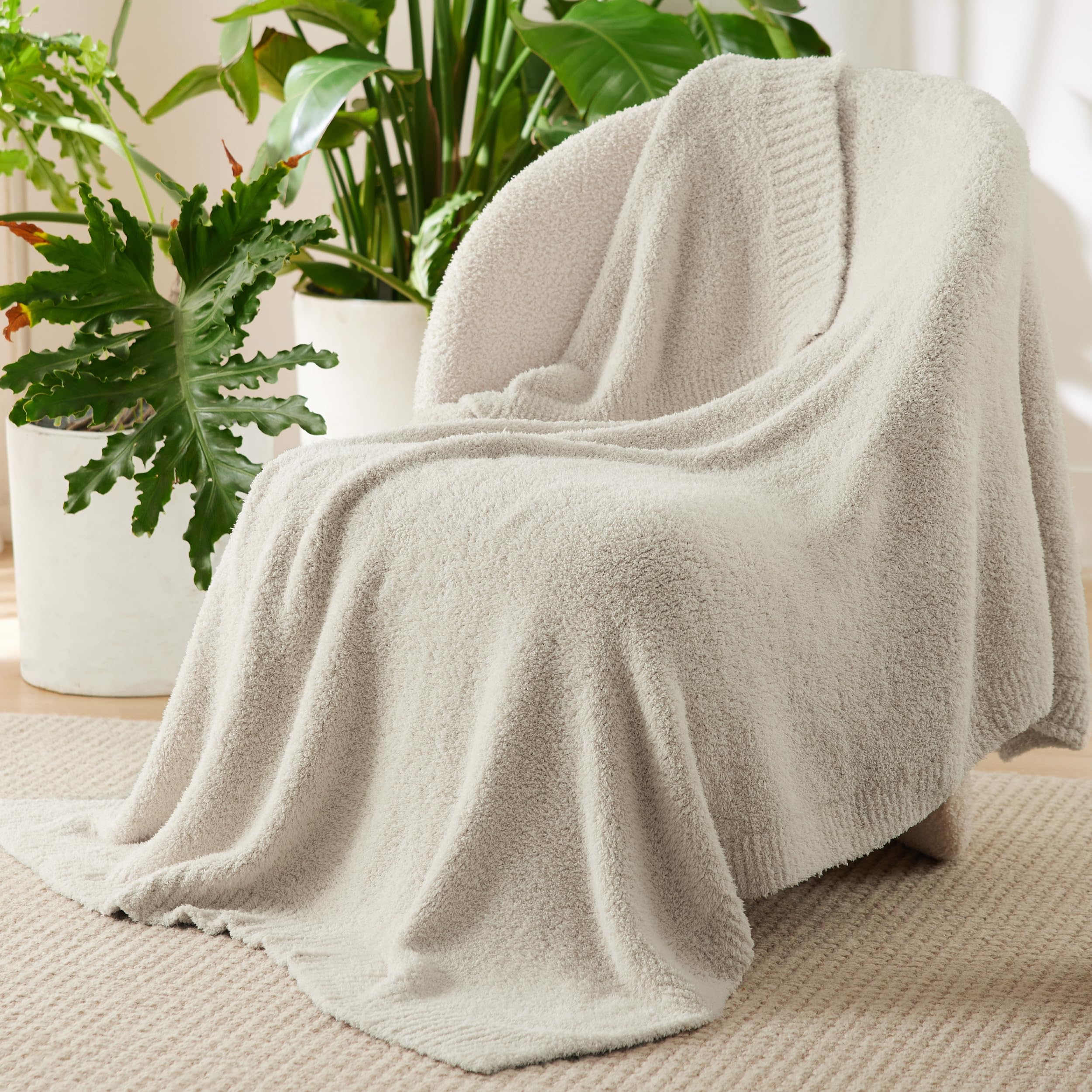 Foto 2 | Manta De Cama Tejida Supersuave De 130 X 150 Cm, Color Beige - Venta Internacional.