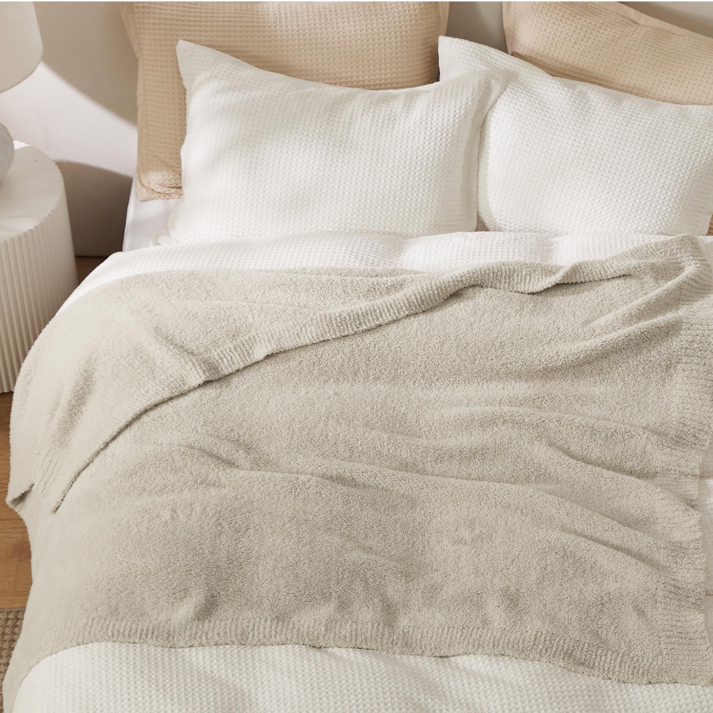 Foto 5 pulgar | Manta De Cama Tejida Supersuave De 130 X 150 Cm, Color Beige - Venta Internacional.