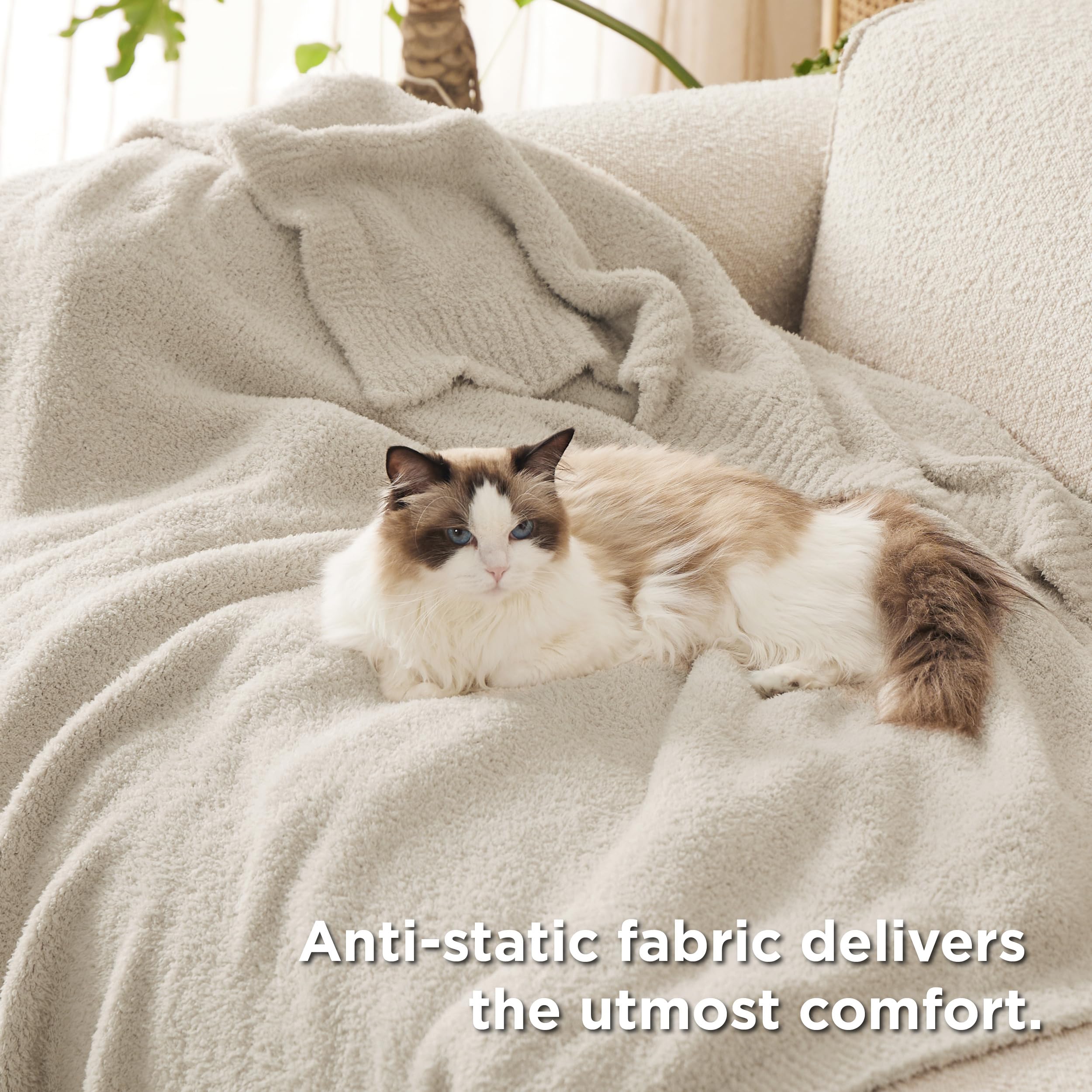 Foto 5 | Manta De Cama Tejida Supersuave De 130 X 150 Cm, Color Beige - Venta Internacional.