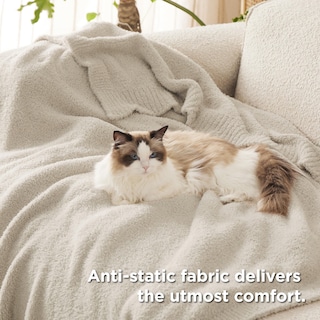 Foto 5 | Manta De Cama Tejida Supersuave De 130 X 150 Cm, Color Beige - Venta Internacional.