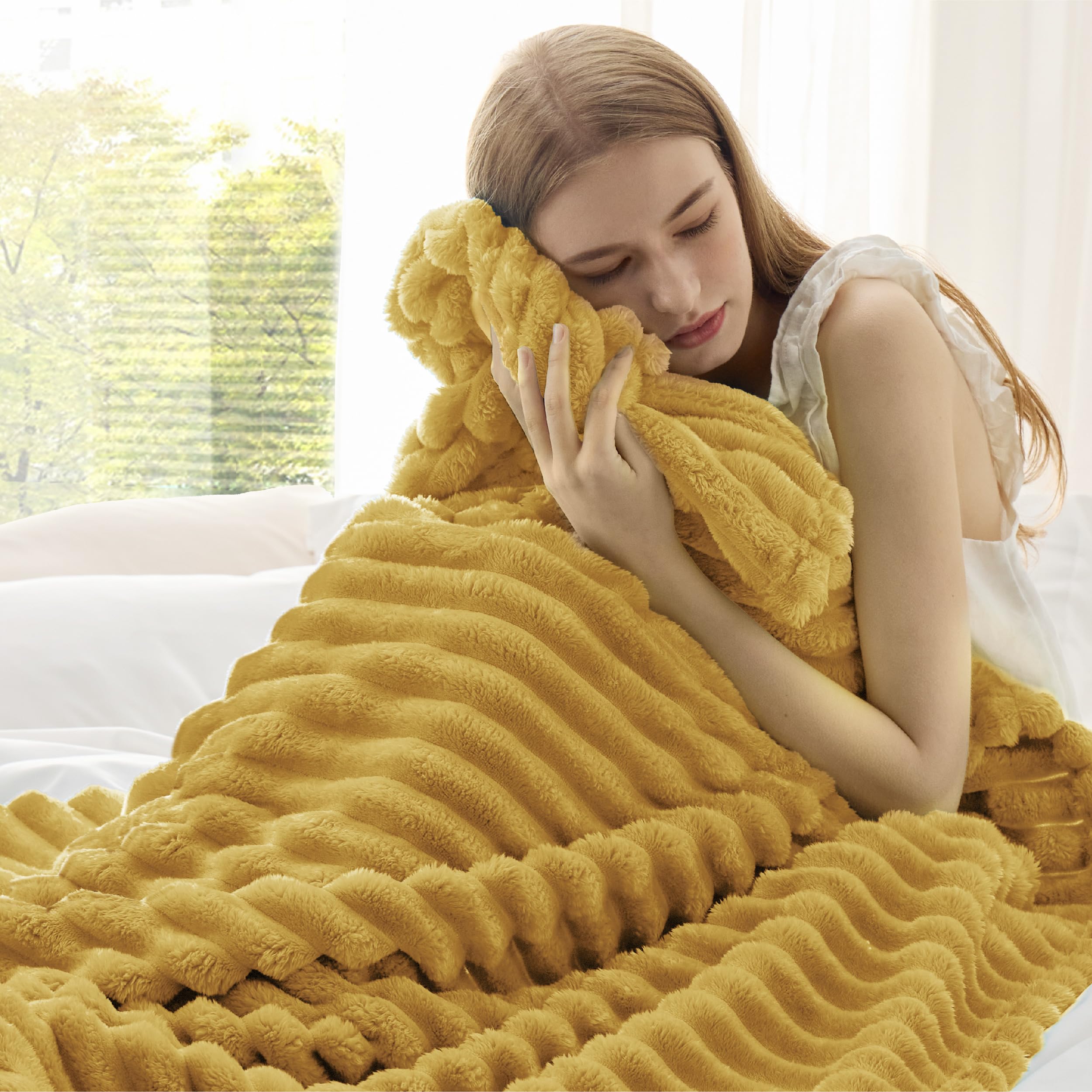 Foto 3 | Manta Bedsure Honey Fleece Para Sofá, 150 X 200 Cm - Venta Internacional.