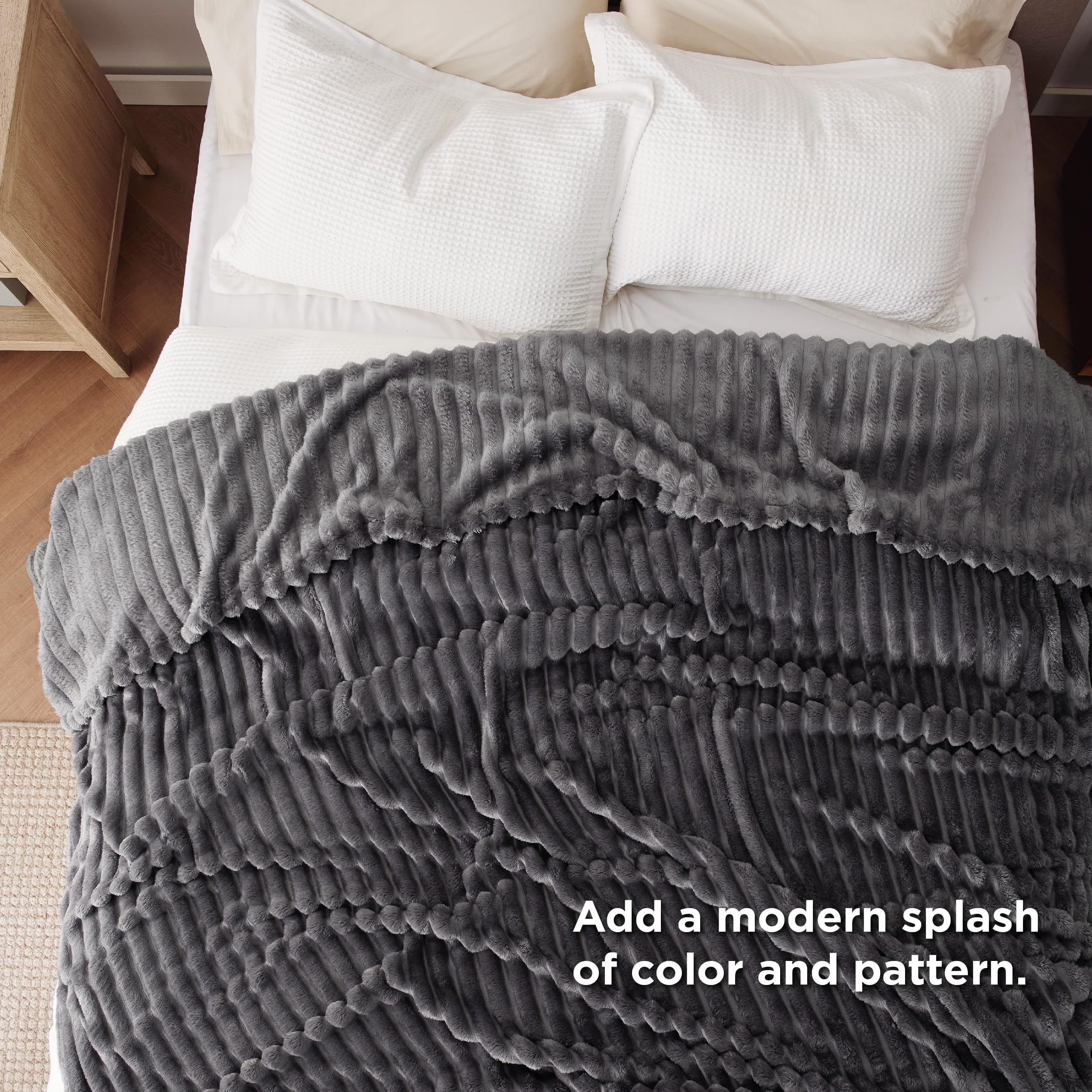 Foto 7 pulgar | Manta Bedsure De Forro Polar Gris Tamaño Queen, 230 X 230 Cm, Para Sofá - Venta Internacional.