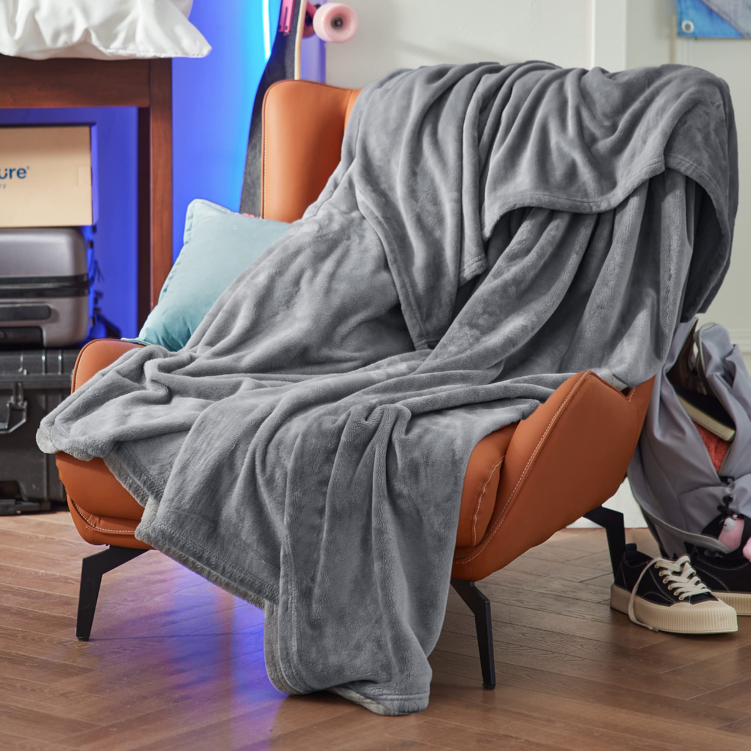 Foto 3 pulgar | Manta Polar Bedsure Twin, Gris, 300 G/m², Suave Y Ligera - Venta Internacional.