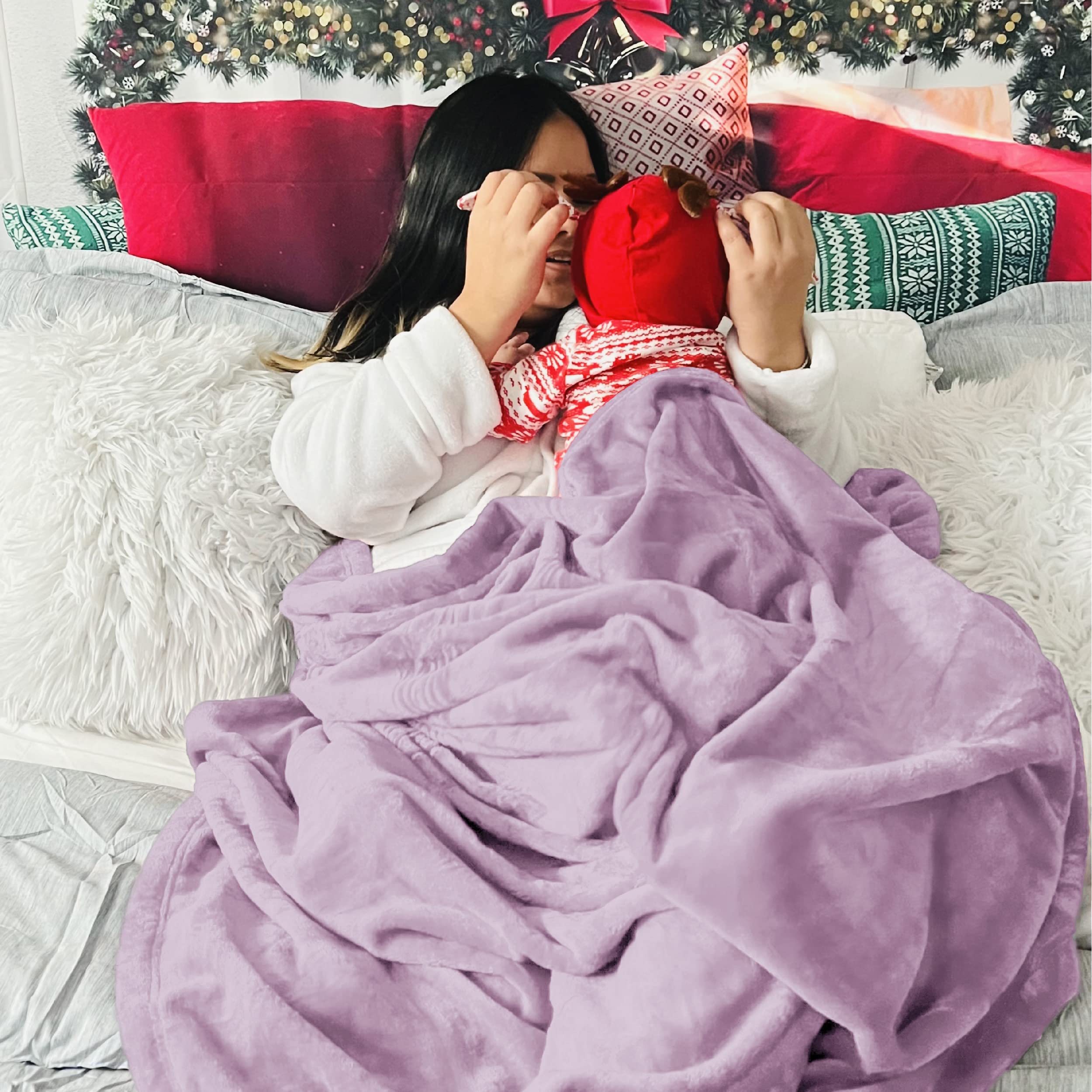 Foto 5 | Manta Polar Blanket Bedsure Xl, Color Morado Claro, 300 G/m², 130 X 180 Cm - Venta Internacional.