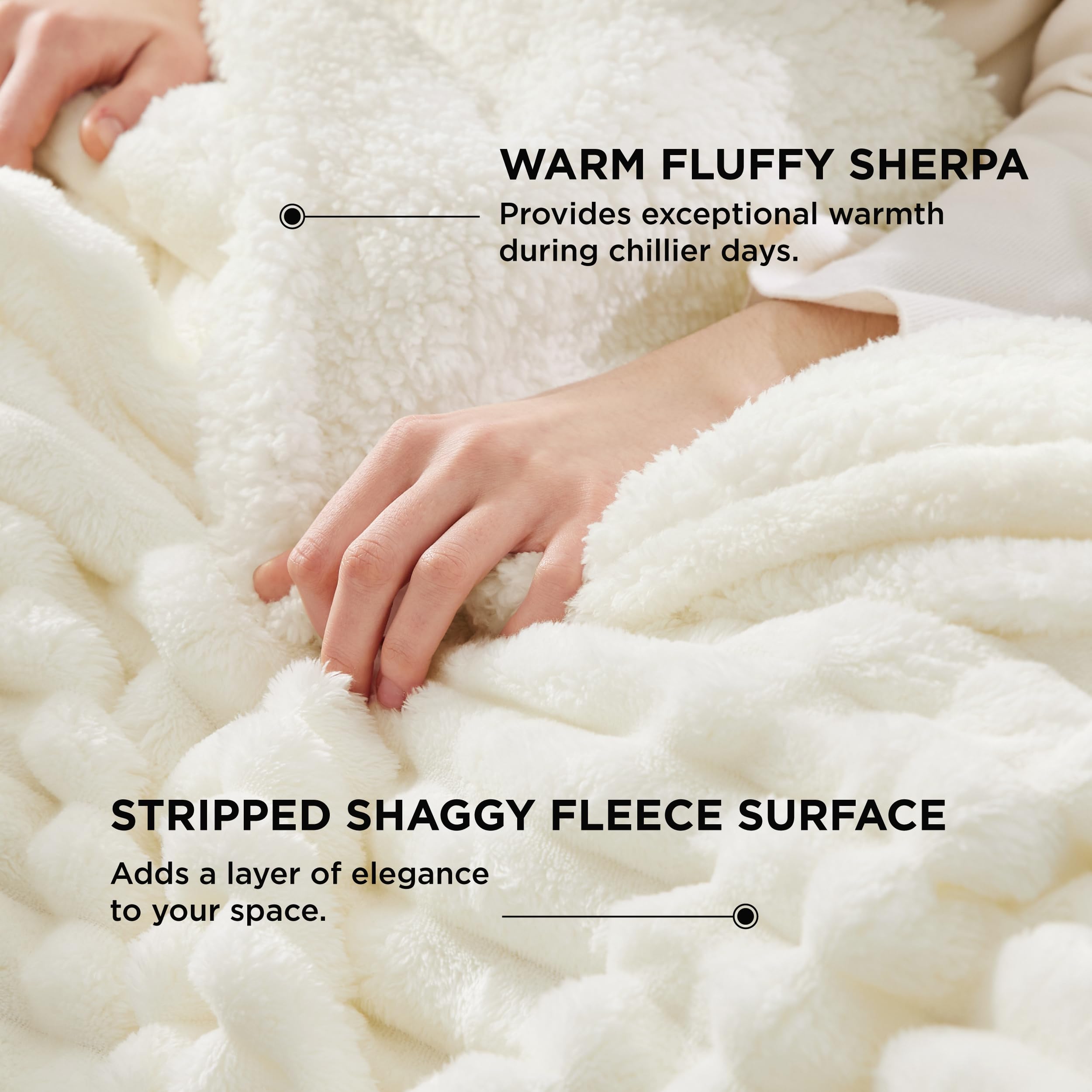Foto 4 pulgar | Manta Bedsure Sherpa Para Sofá, 130 X 150 Cm, Color Blanco - Venta Internacional.