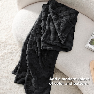 Foto 5 | Manta De Forro Polar Negro Para Sofá Supersuave, 130 X 150 Cm - Venta Internacional.