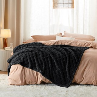 Foto 6 | Manta De Forro Polar Negro Para Sofá Supersuave, 130 X 150 Cm - Venta Internacional.