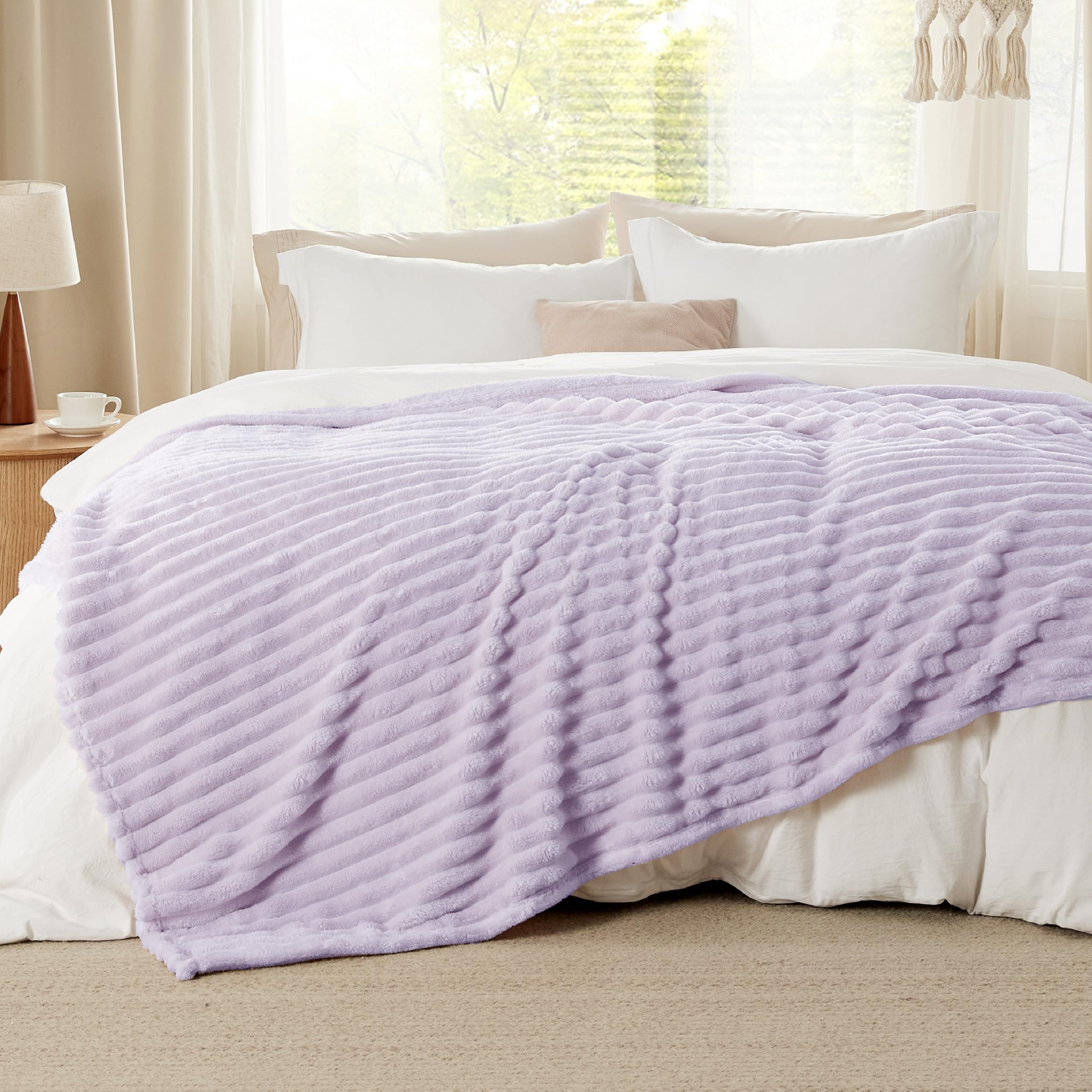 Foto 3 pulgar | Manta Bedsure Lavanda Fog Forro Polar Para Sofá, 230 X 230 Cm - Venta Internacional.
