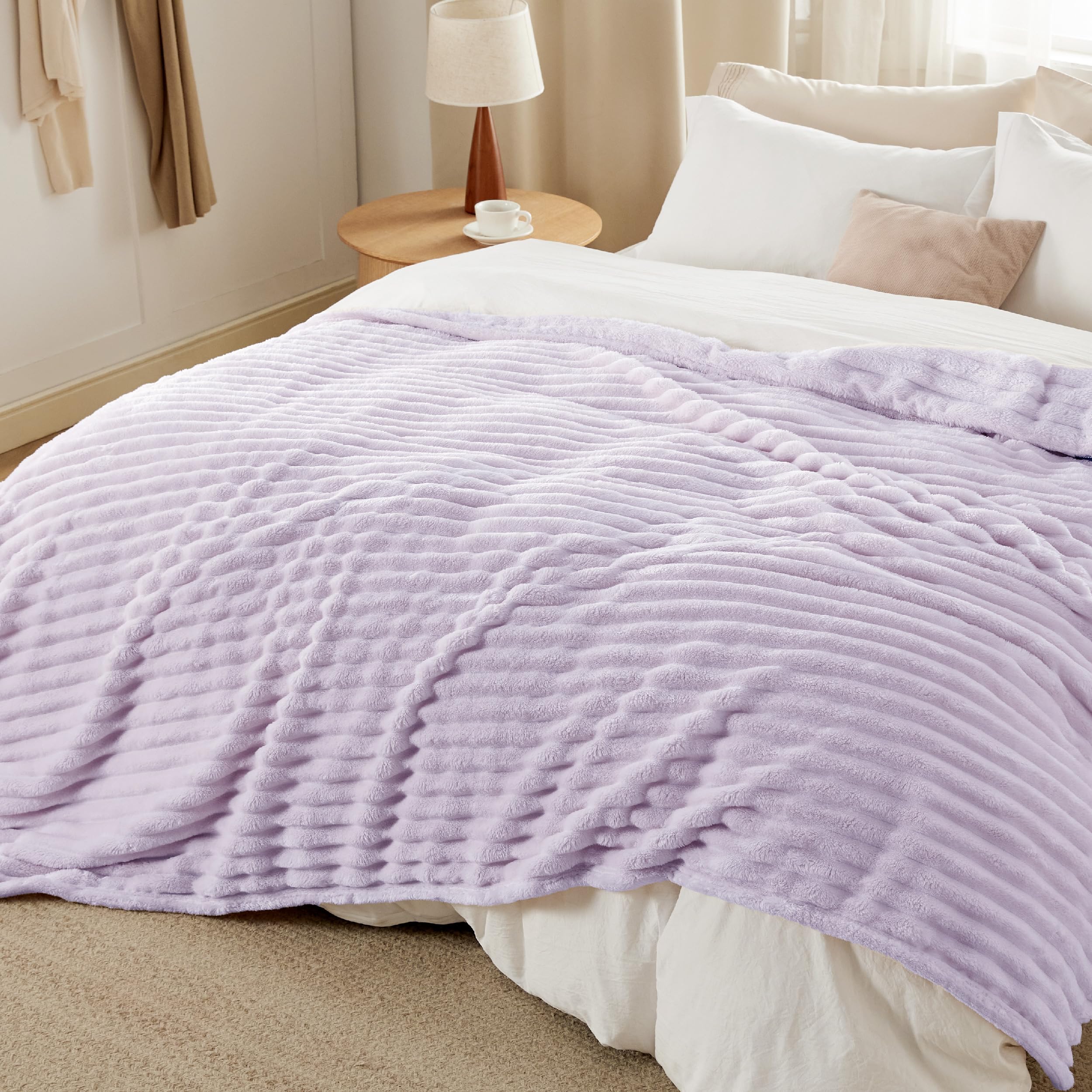 Foto 7 pulgar | Manta Bedsure Lavanda Fog Forro Polar Para Sofá, 230 X 230 Cm - Venta Internacional.