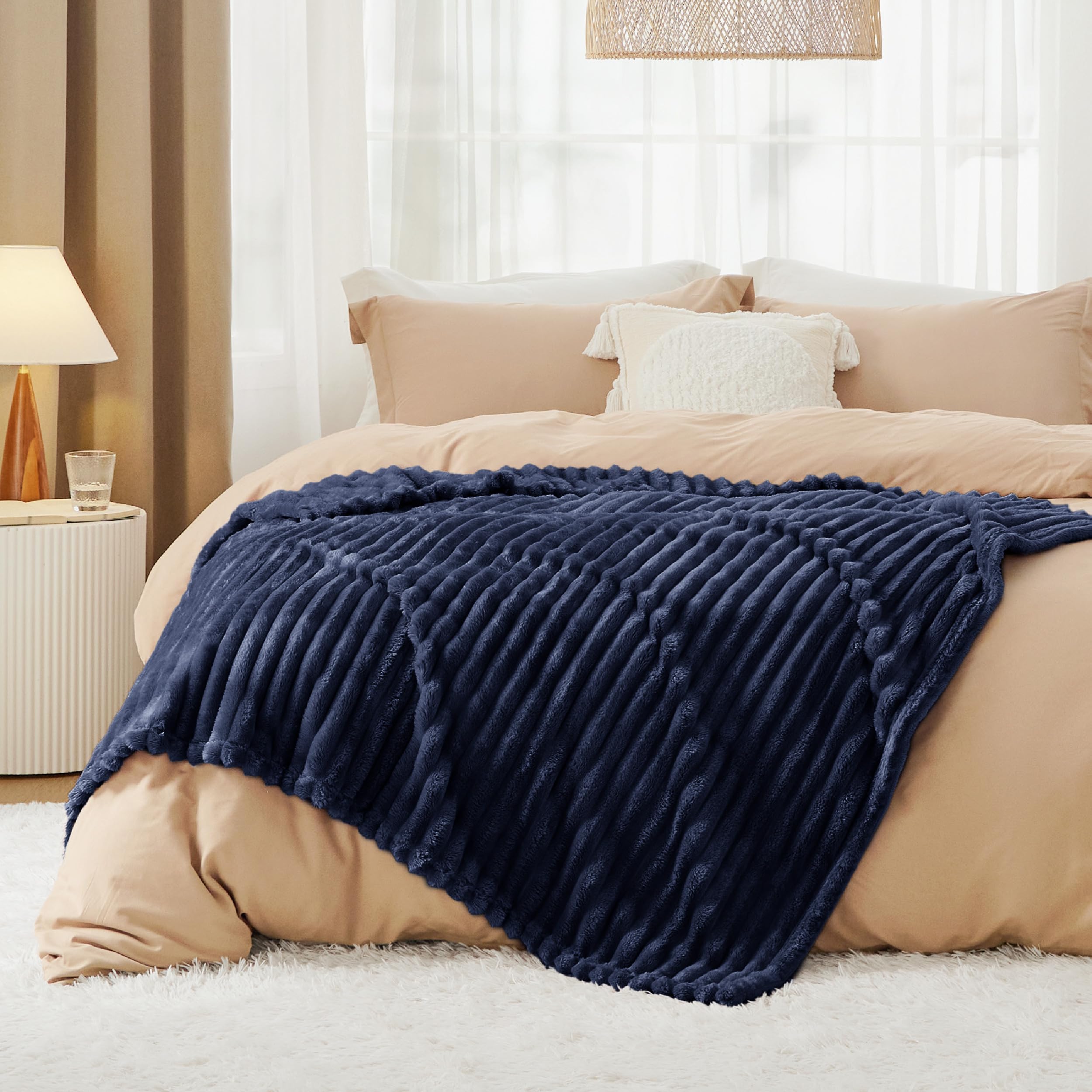 Foto 7 pulgar | Manta Bedsure De Forro Polar Azul Para Sofá Gentlesoft 130 X 180 Cm - Venta Internacional.