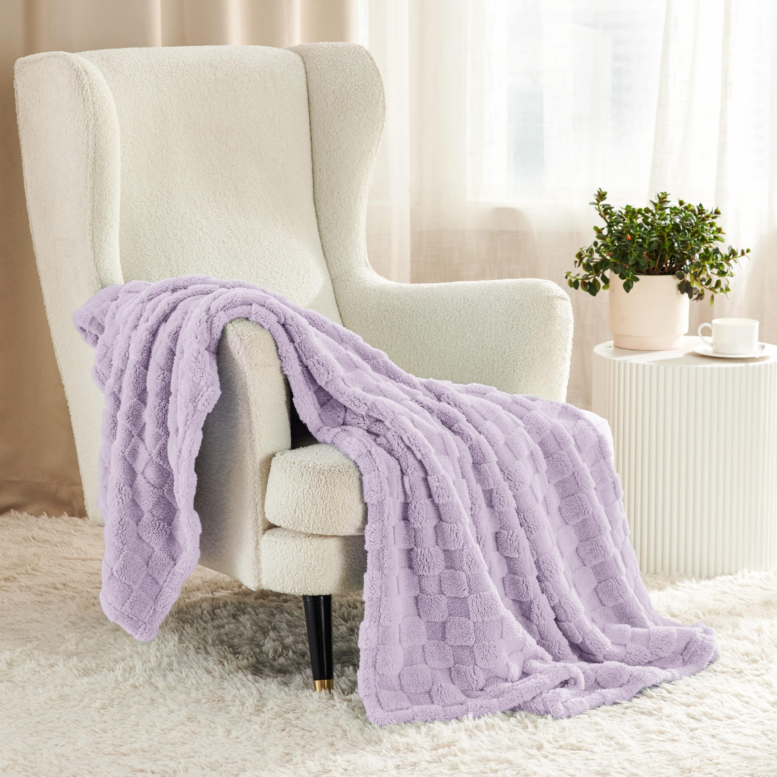 Foto 3 pulgar | Manta Bedsure Lavender Fog, Forro Polar Para Sofá, 130 X 150 Cm - Venta Internacional.