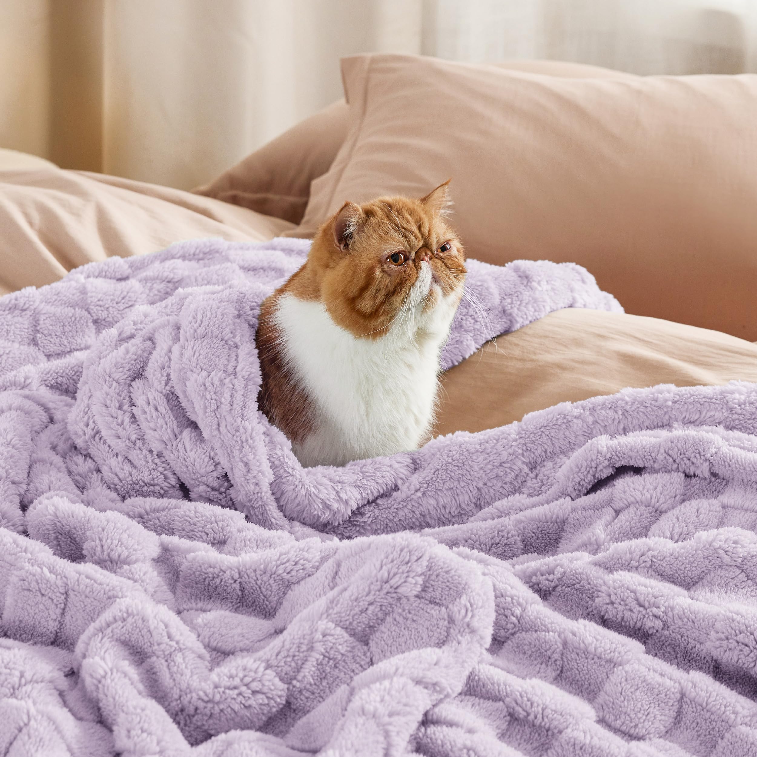 Foto 5 pulgar | Manta Bedsure Lavender Fog, Forro Polar Para Sofá, 130 X 150 Cm - Venta Internacional.