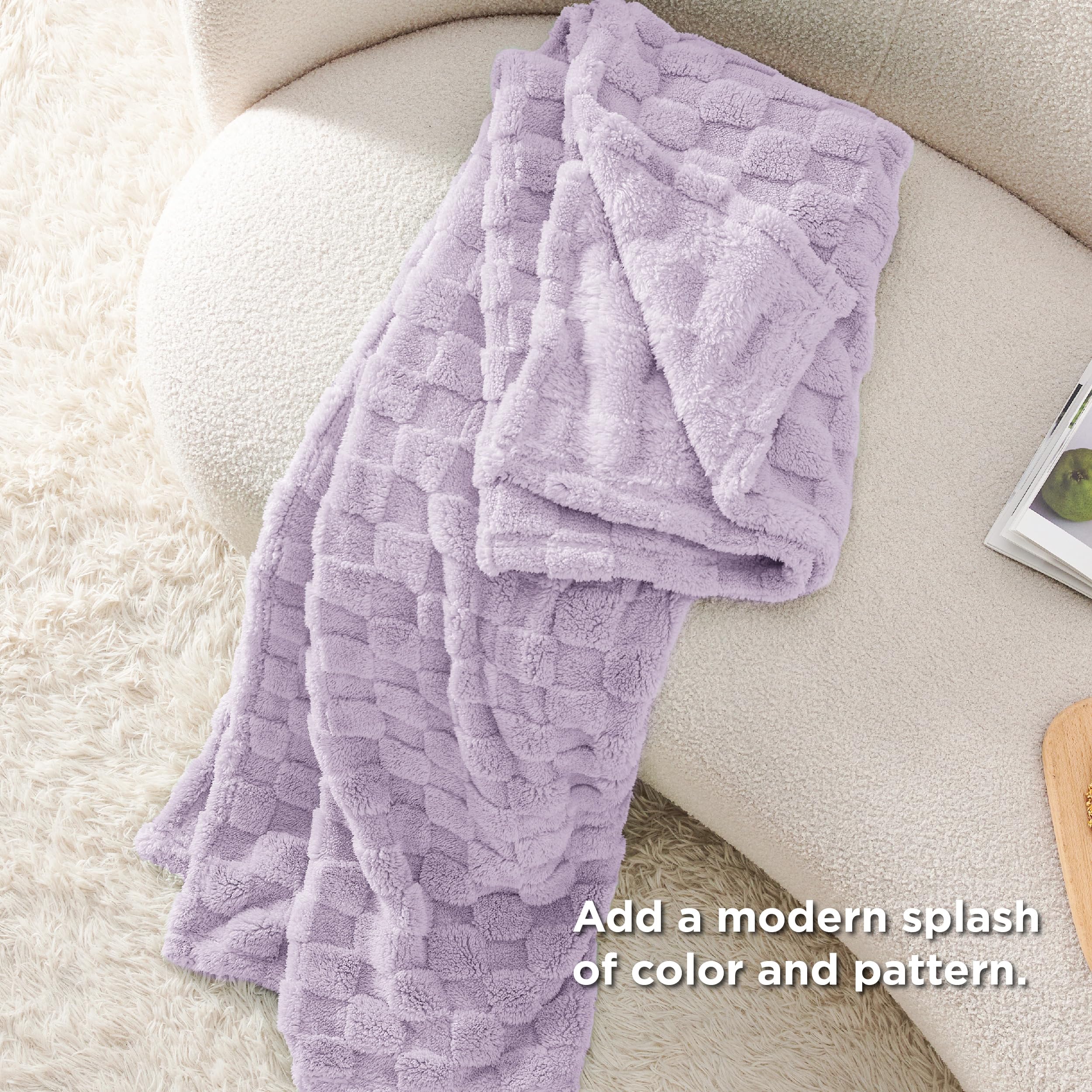 Foto 6 pulgar | Manta Bedsure Lavender Fog, Forro Polar Para Sofá, 130 X 150 Cm - Venta Internacional.