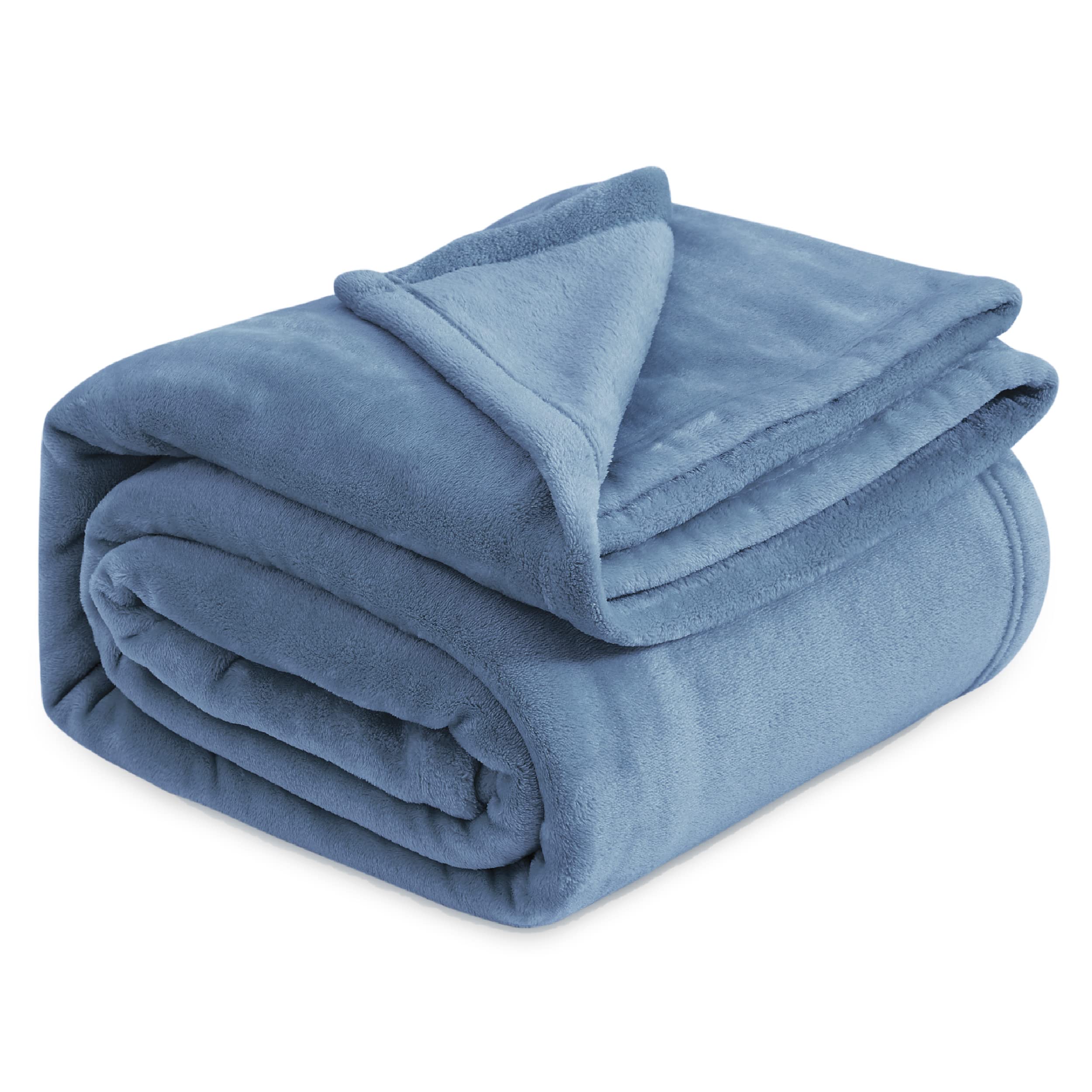 Manta De Cama, Forro Polar, Tamaño King, Franela Azul Lavada - Venta Internacional.