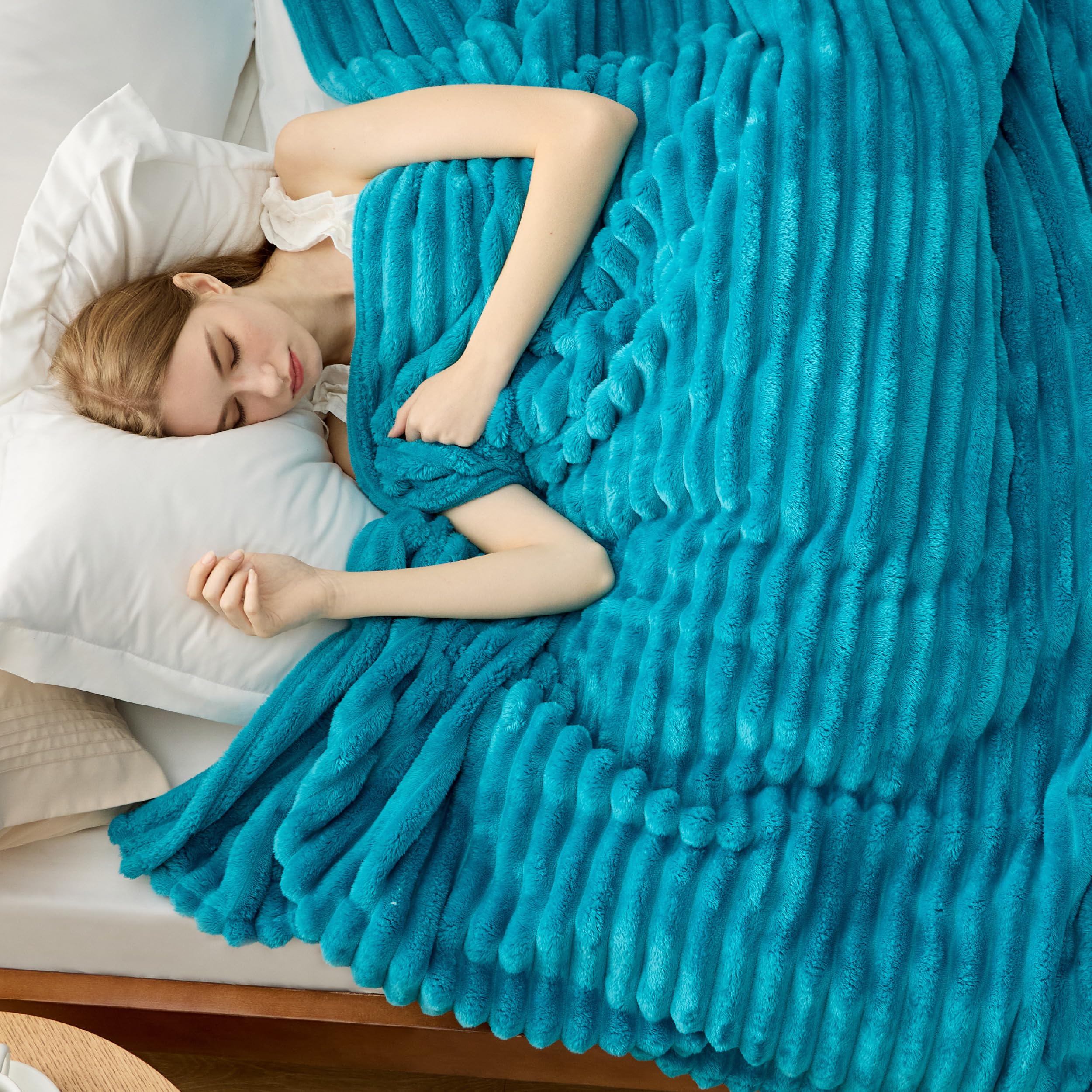 Foto 3 | Manta De Forro Polar, 230 X 230 Cm, Para Sofá Y Cama, Color Verde Azulado - Venta Internacional.