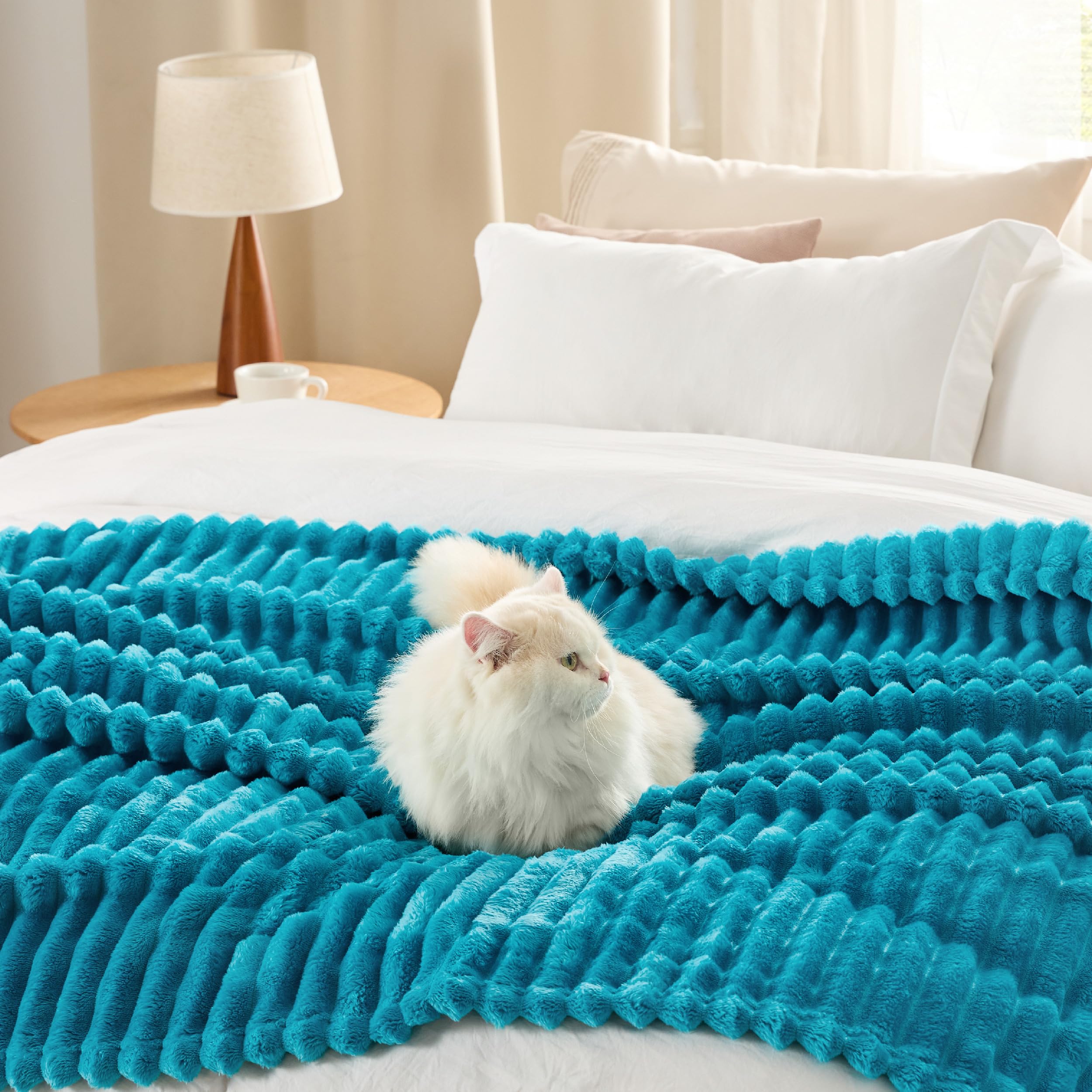 Foto 4 | Manta De Forro Polar, 230 X 230 Cm, Para Sofá Y Cama, Color Verde Azulado - Venta Internacional.