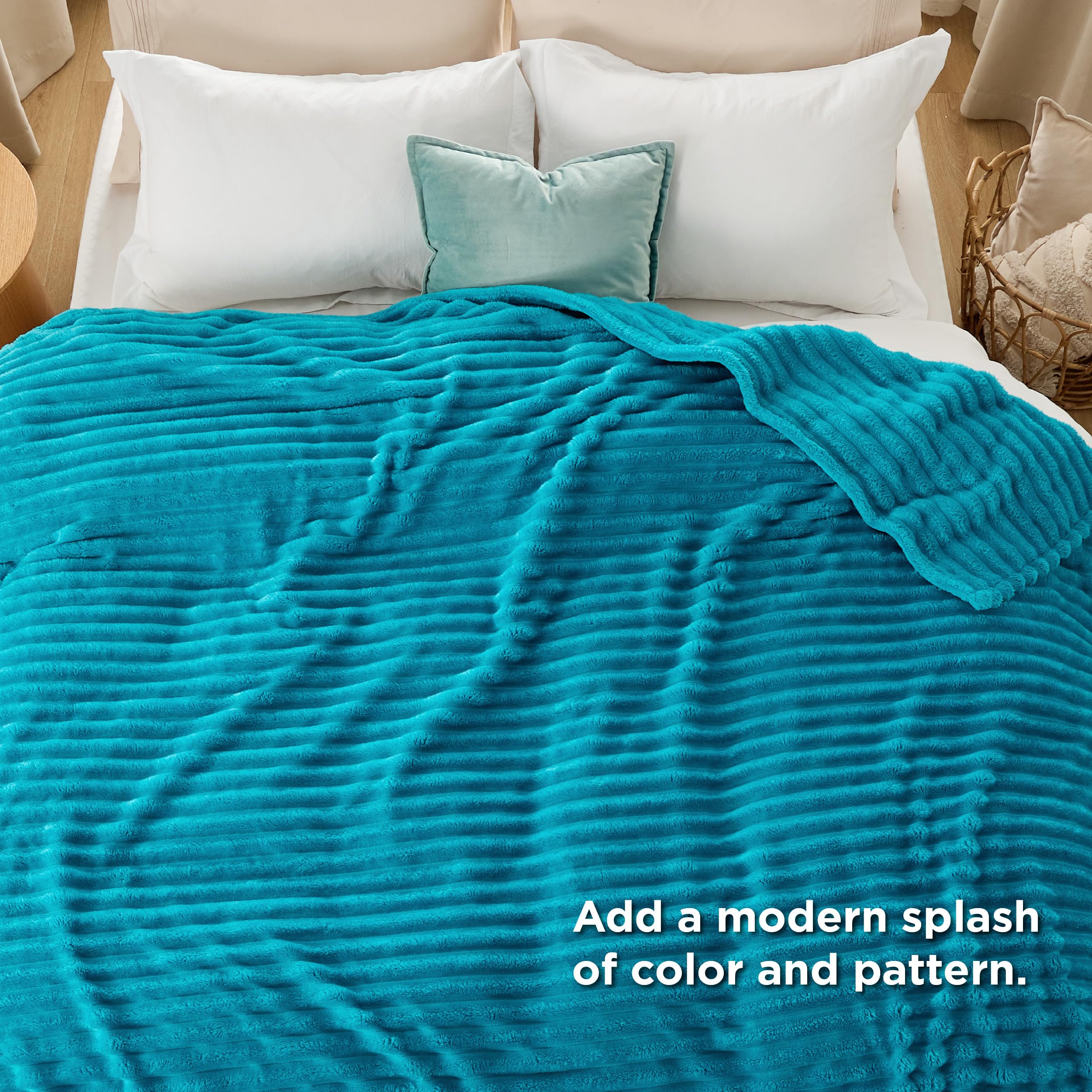 Foto 5 | Manta De Forro Polar, 230 X 230 Cm, Para Sofá Y Cama, Color Verde Azulado - Venta Internacional.