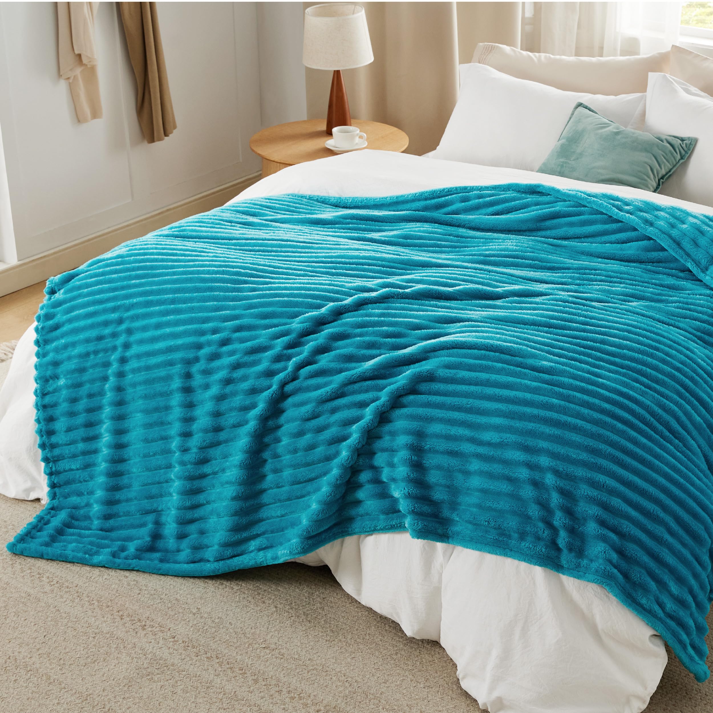 Foto 6 | Manta De Forro Polar, 230 X 230 Cm, Para Sofá Y Cama, Color Verde Azulado - Venta Internacional.