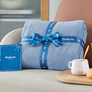 Foto 7 | Manta para Cama Bedsure Forro Polar King Size Azul Claro - Venta Internacional