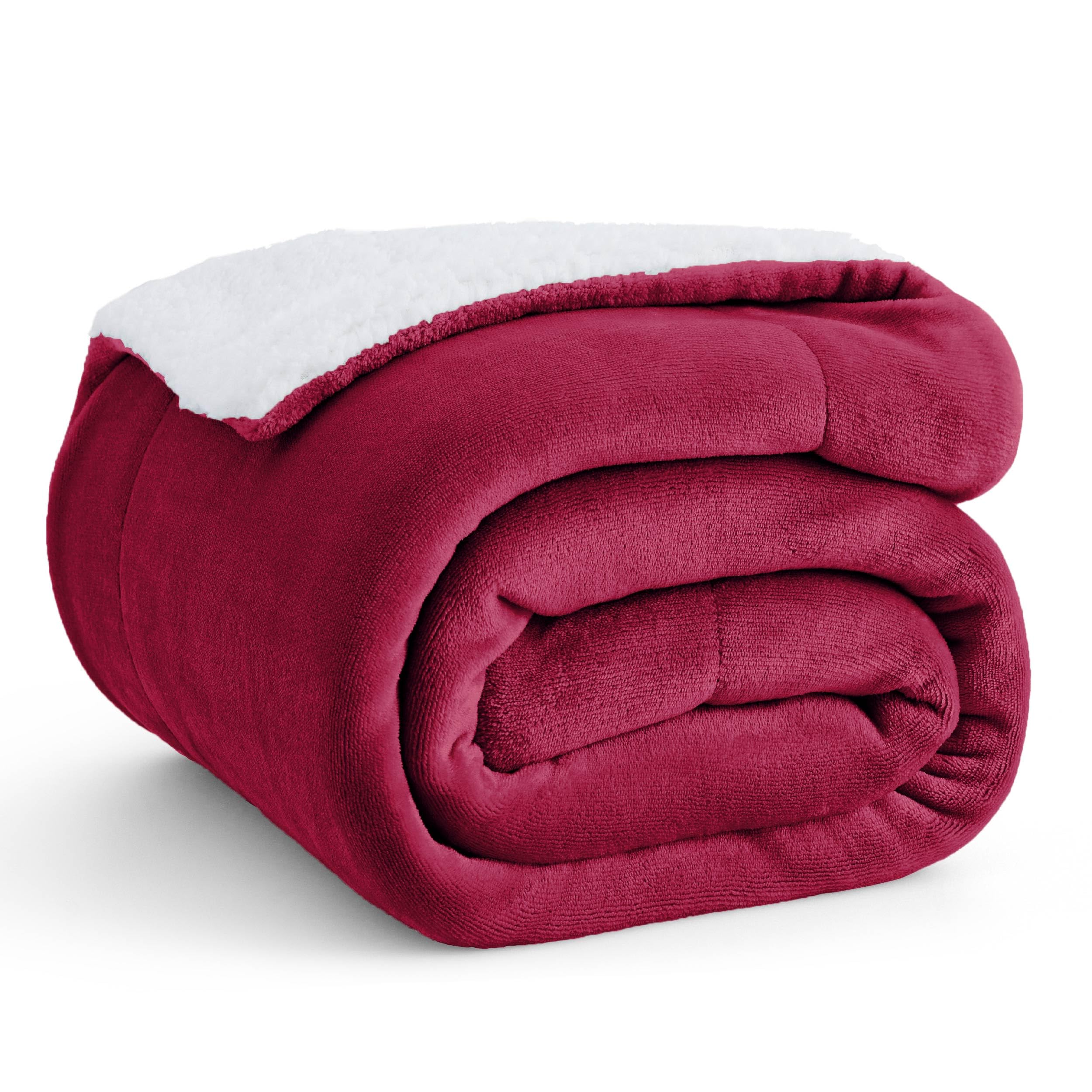 Foto 2 pulgar | Manta De Cama Con Forro Polar Sherpa, Tamaño Doble, 150 X 200 Cm, Color Rojo - Venta Internacional.
