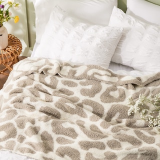 Foto 4 | Manta De Cama Con Diseño De Leopardo, Tejido Supersuave, 130 X 150 Cm, Color Caqui - Venta Internacional.