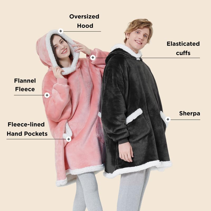Foto 3 pulgar | Sudadera Con Capucha Para Adultos Y Niños, Forro Sherpa, Gris Y Negro - Venta Internacional.