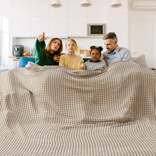 Foto 1 | Manta Bedsure Cooling De Algodón Con Forma De Gofre, Tamaño King, Color Topo - Venta Internacional.