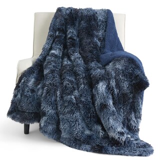 Foto 1 | Manta Bedsure Fuzzy Sherpa De Piel Sintética, Tamaño Doble, Azul Marino - Venta Internacional.