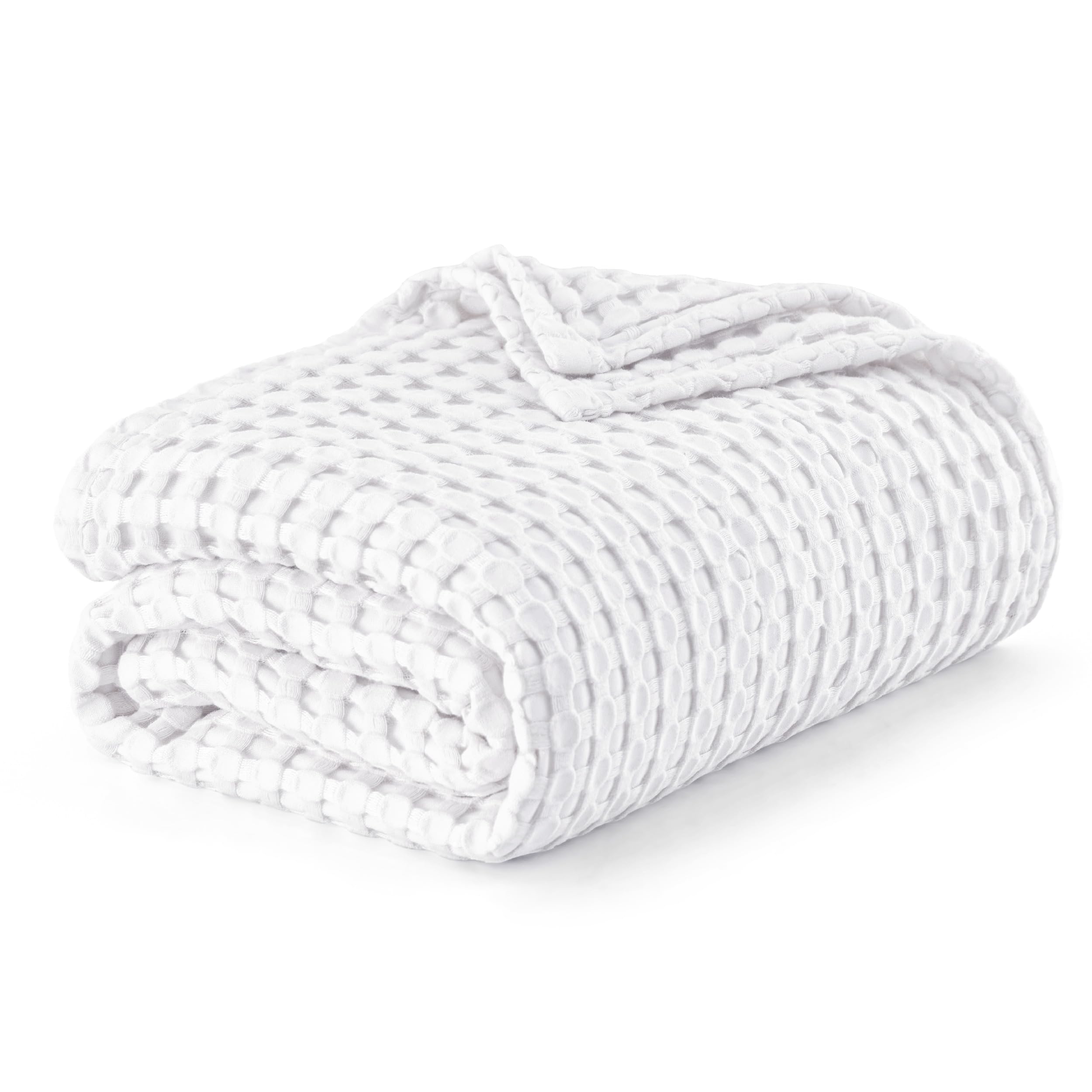 Foto 3 pulgar | Manta Bedsure Cooling De Algodón Con Forma De Gofre, Tamaño Queen, Color Blanco - Venta Internacional.