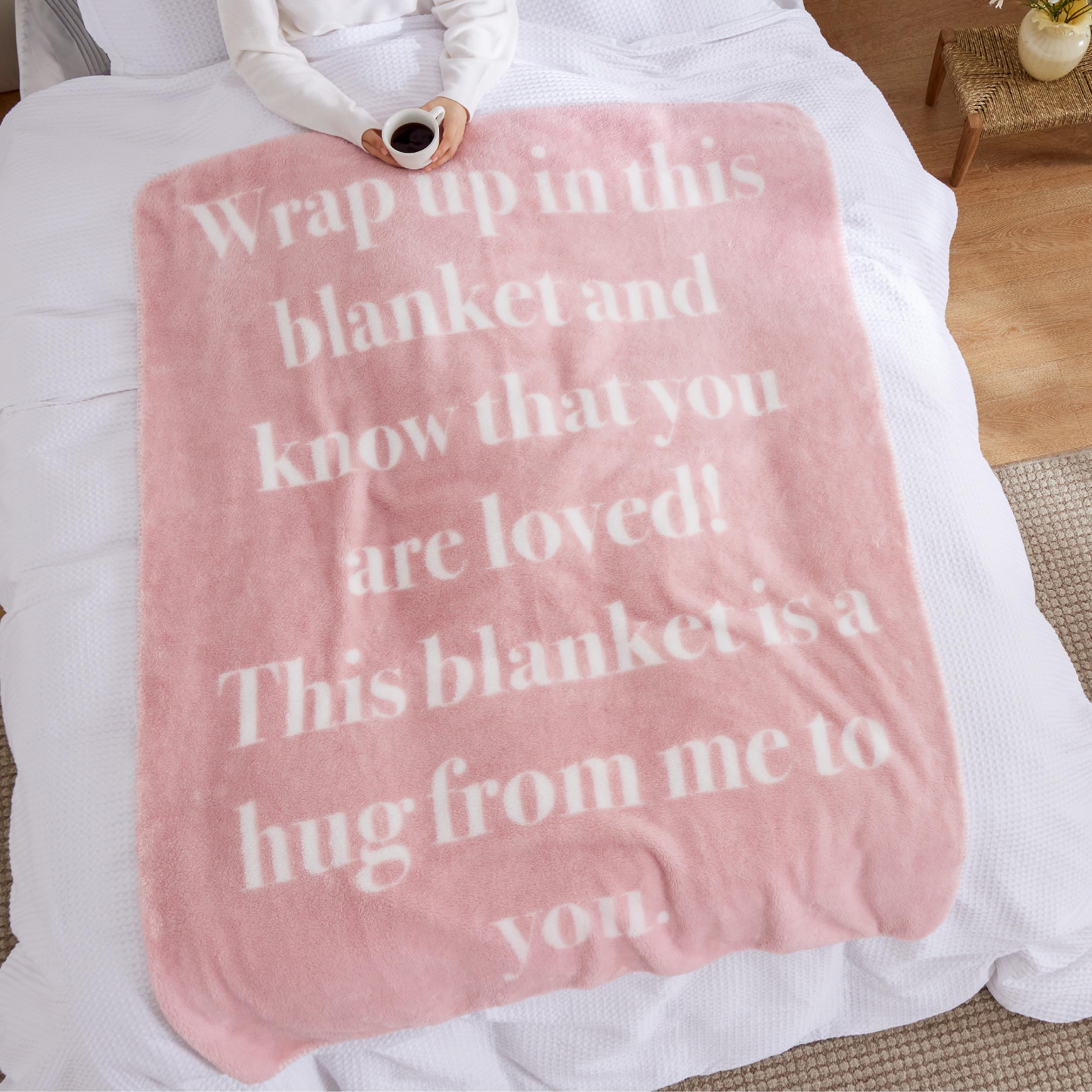 Foto 4 pulgar | Manta De Cama Get Well Gifts Para Mujer, Color Rosa, 50 X 60 Pulgadas - Venta Internacional.