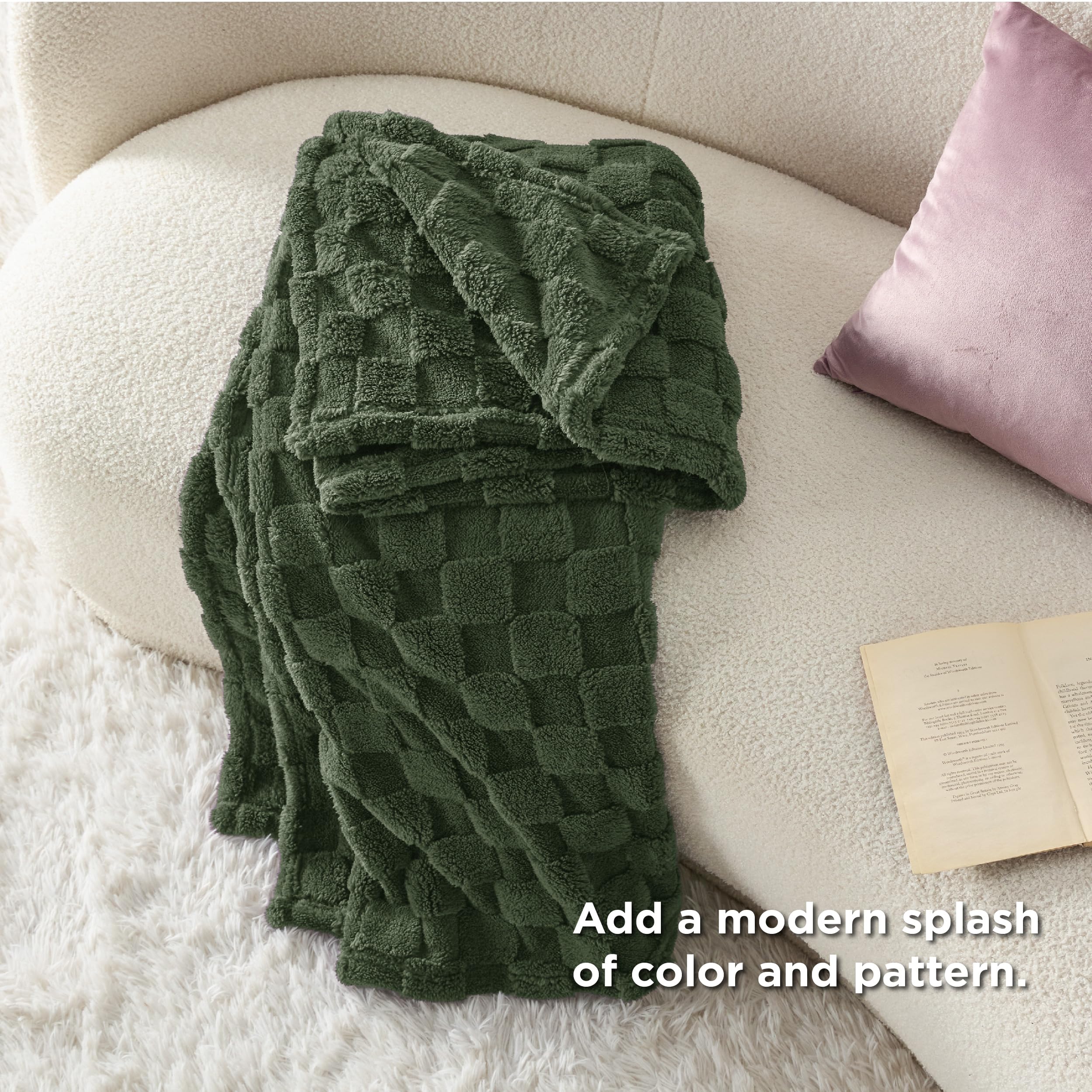 Foto 5 pulgar | Manta Polar Bedsure Verde Bronce Para Sofá 130 X 150 Cm - Venta Internacional.
